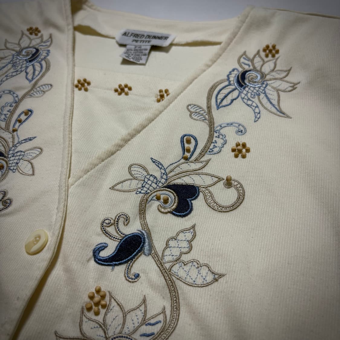 90s Alfred Dunner Floral Embroidery Card 상품이미지4