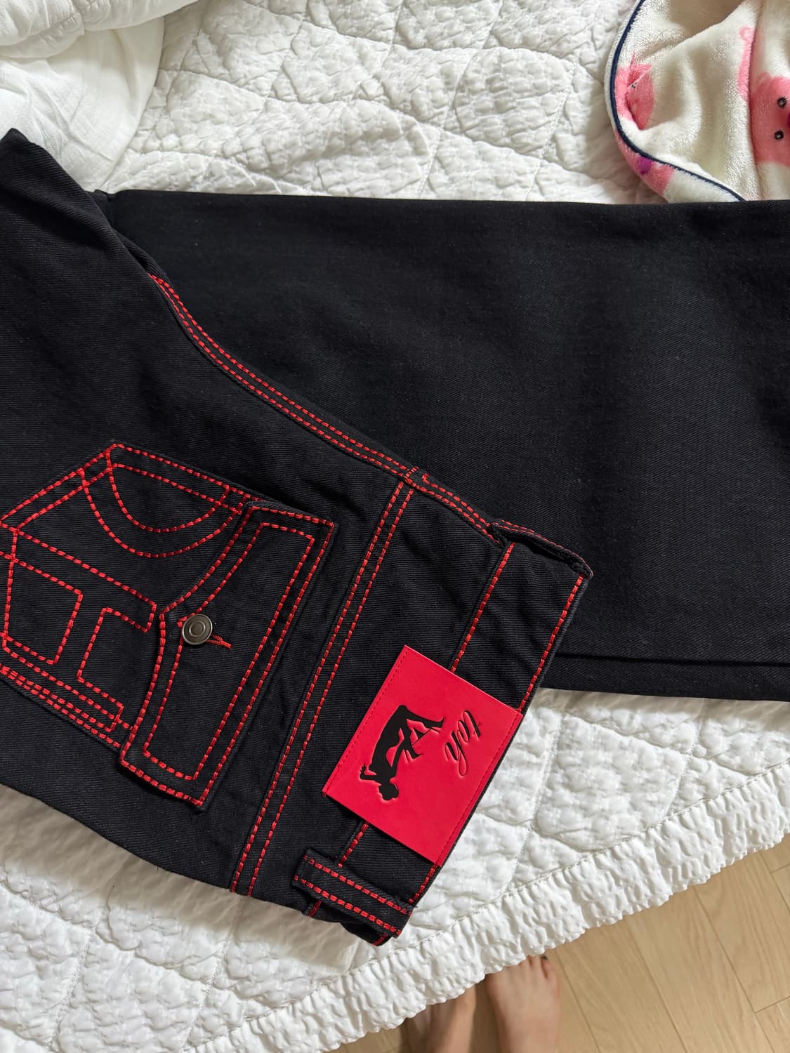 Toh 체리 스티치 로우 팬츠 상품이미지1