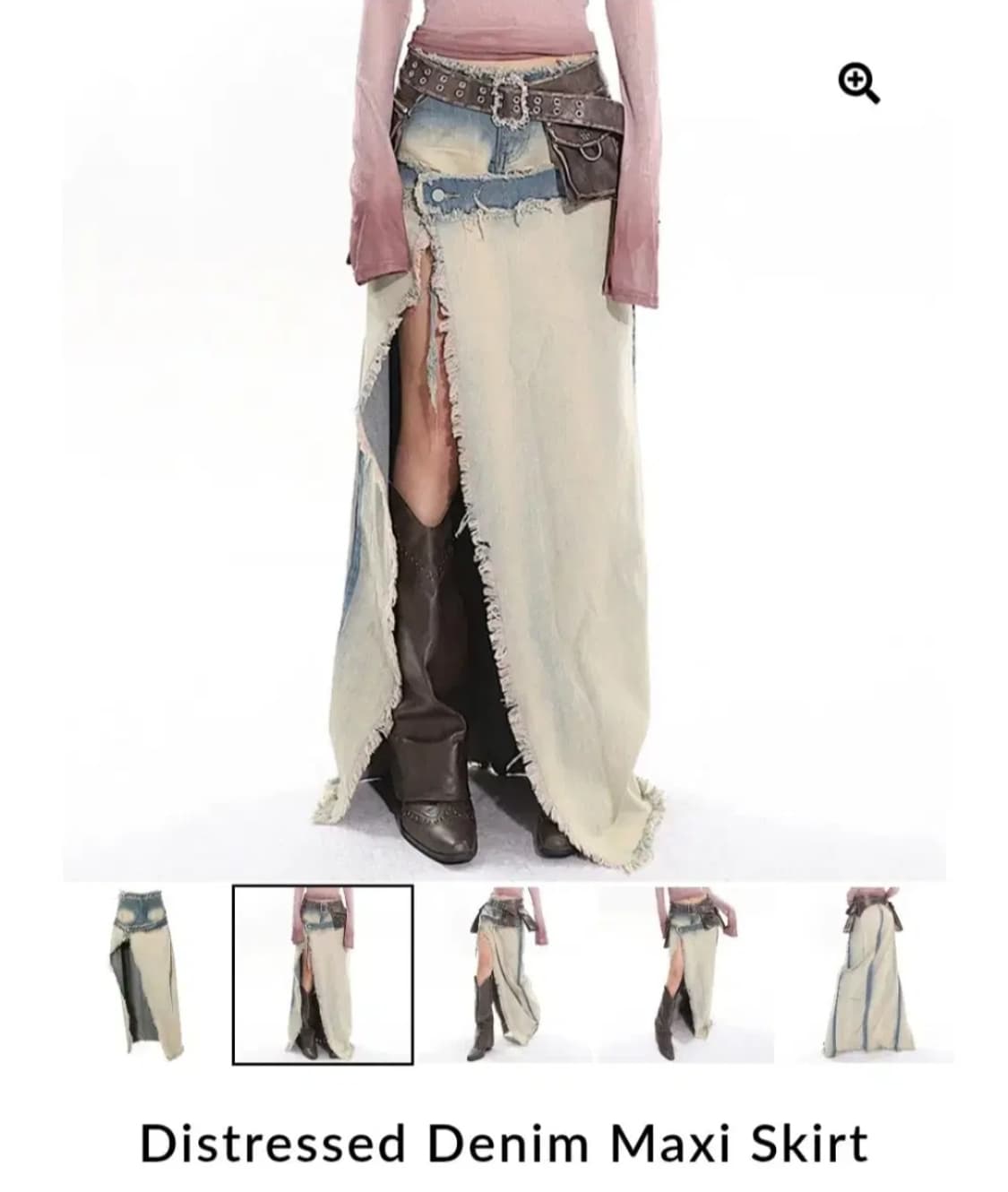 boogzel 데님 맥시 스커트 상품이미지3