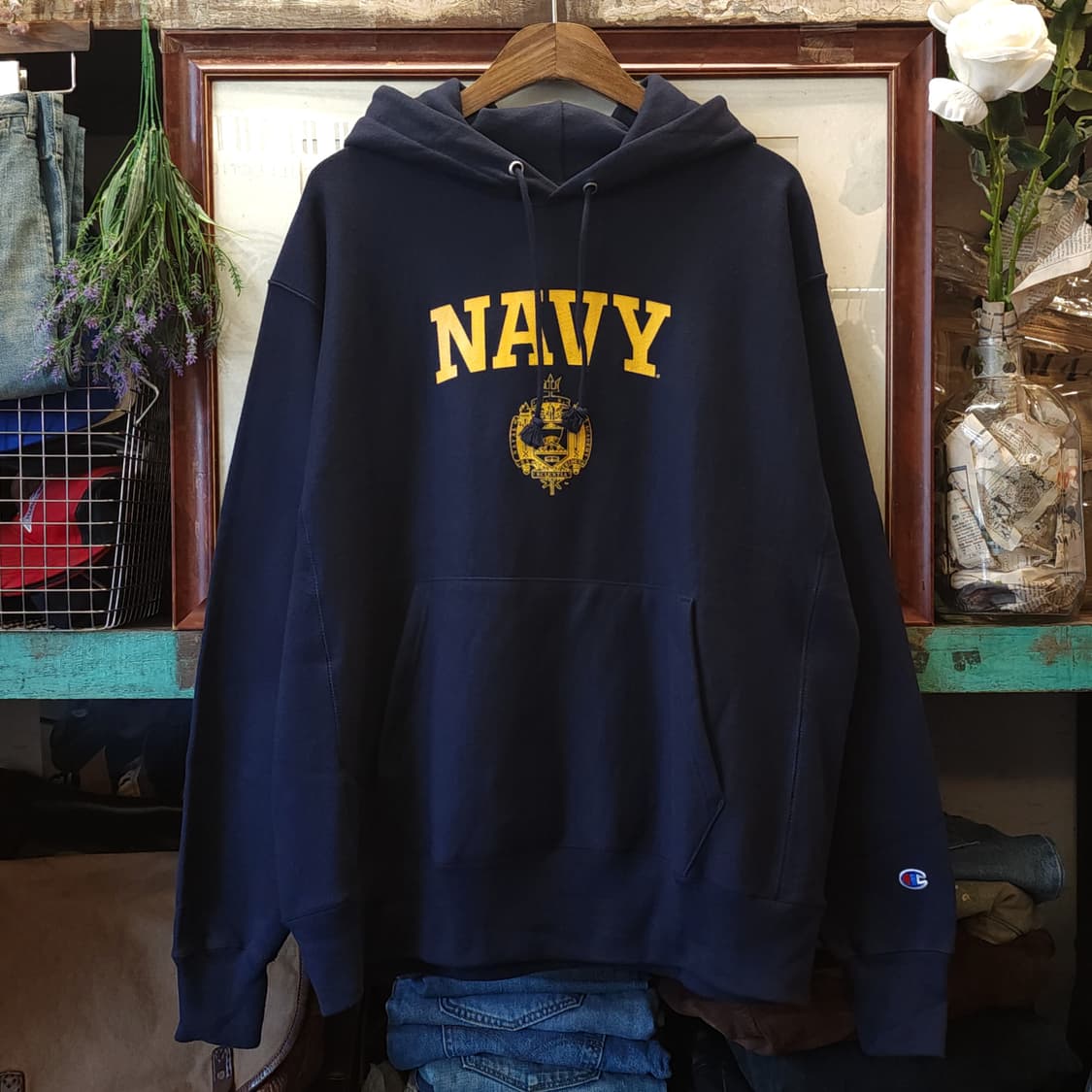 챔피온 리버스위브 후드 미 해군사관학교 L 상품이미지1