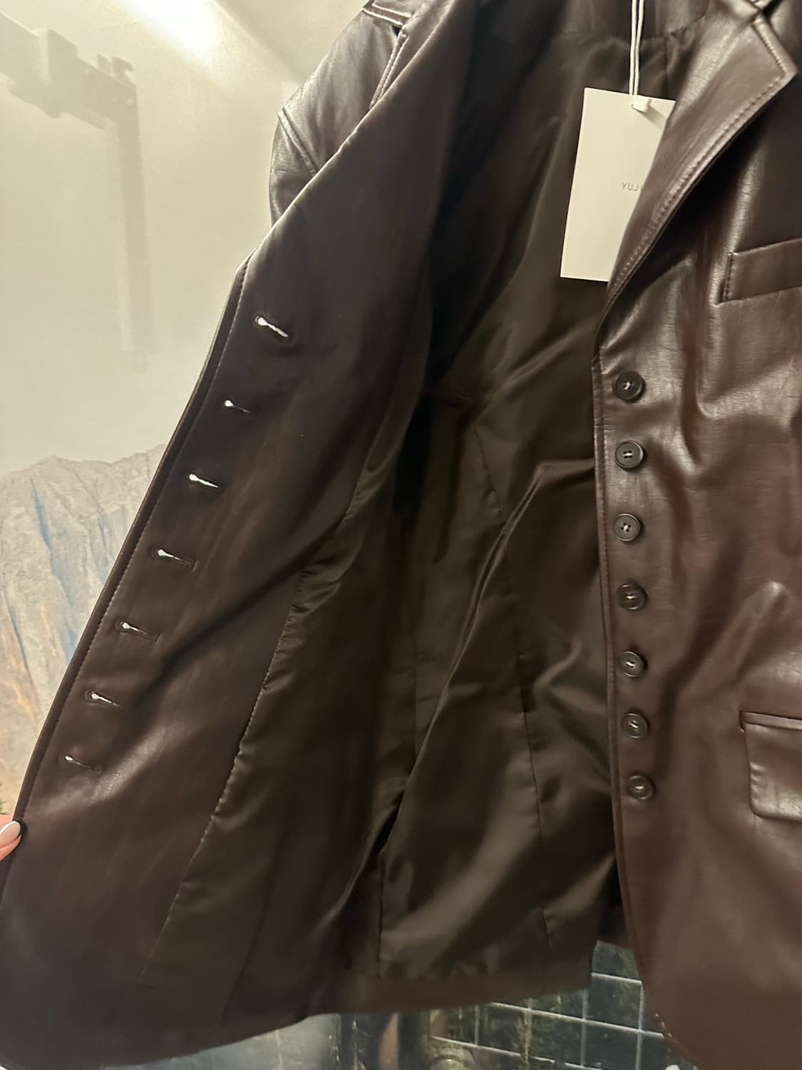 YUJI 유지 레더자켓 브라운 새상품 상품이미지5