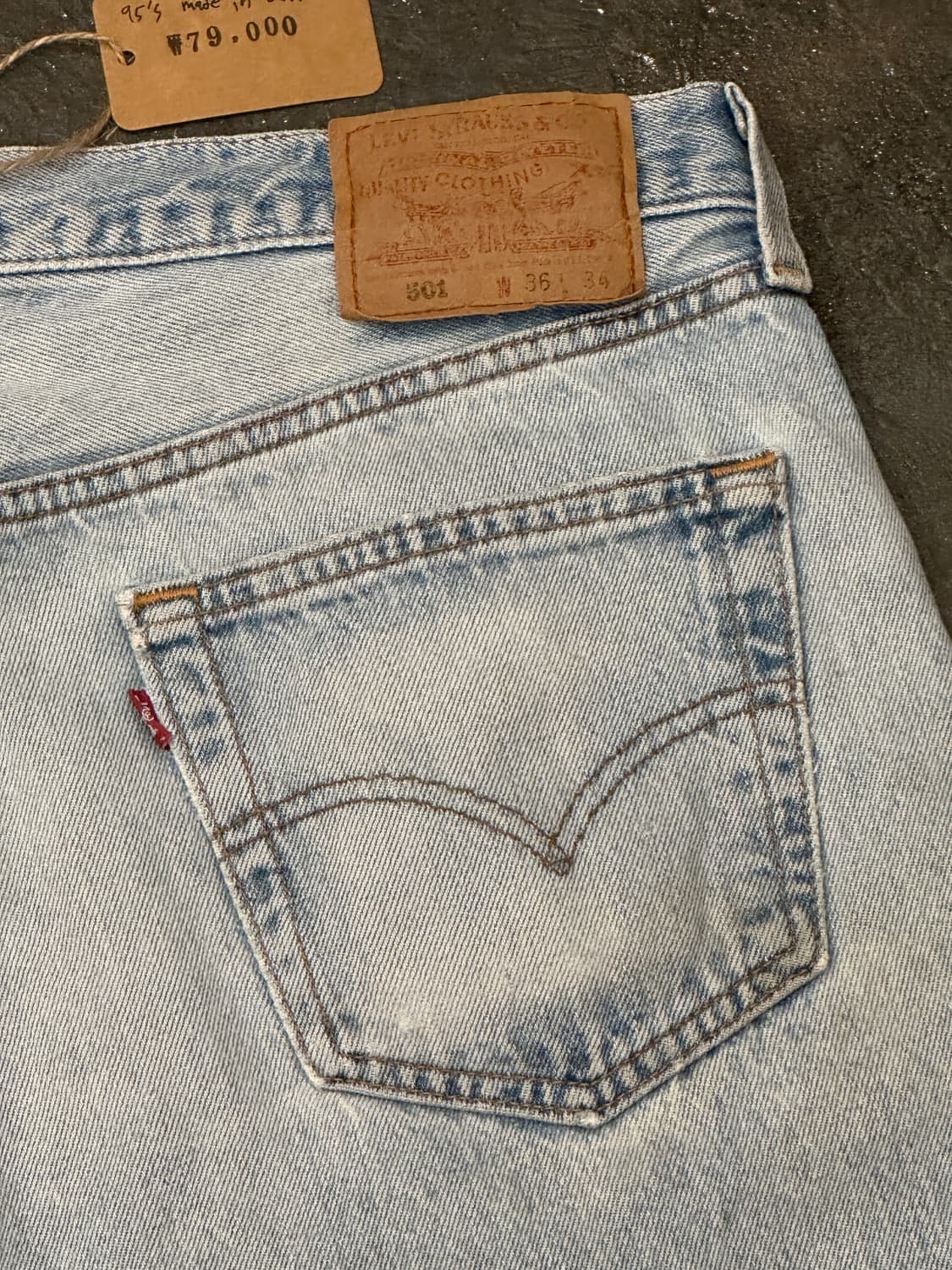 95s made in USA 501 W36 L34 쇼츠 상품이미지7