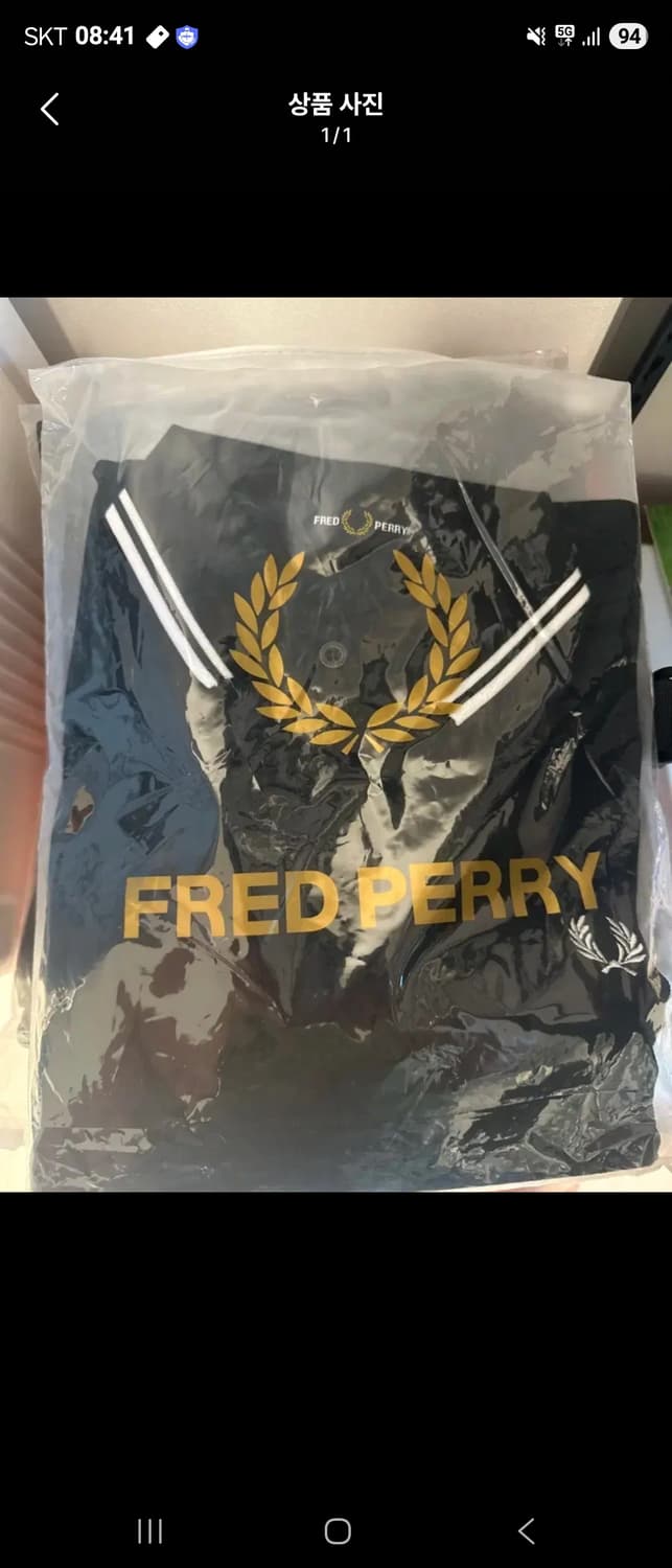 프레드페리 새상품 카라티 블랙 L(100-105) 상품이미지1