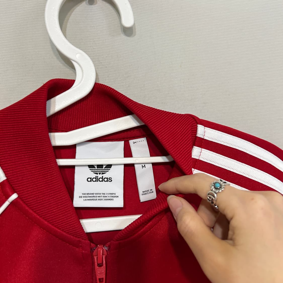 아디다스 슈퍼스타 져지 트랙탑 여성 M 레드 상품이미지2