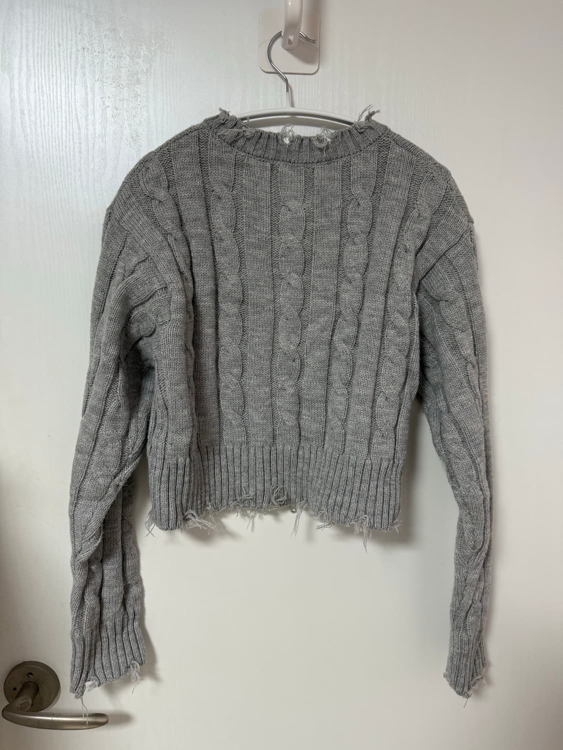 데미지 그런지 투웨이 니트 집업 상품이미지2