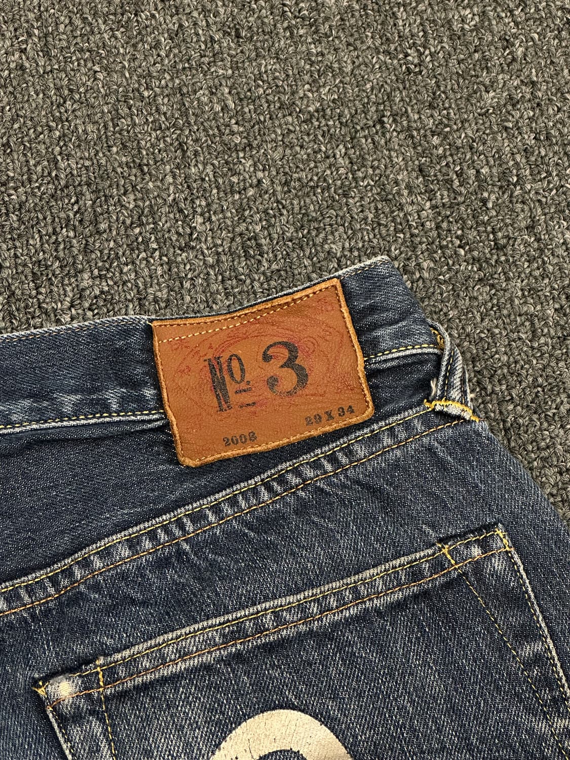 29)에비수 빈티지 포켓 프린팅 여성 셀비지 데님팬츠 상품이미지4