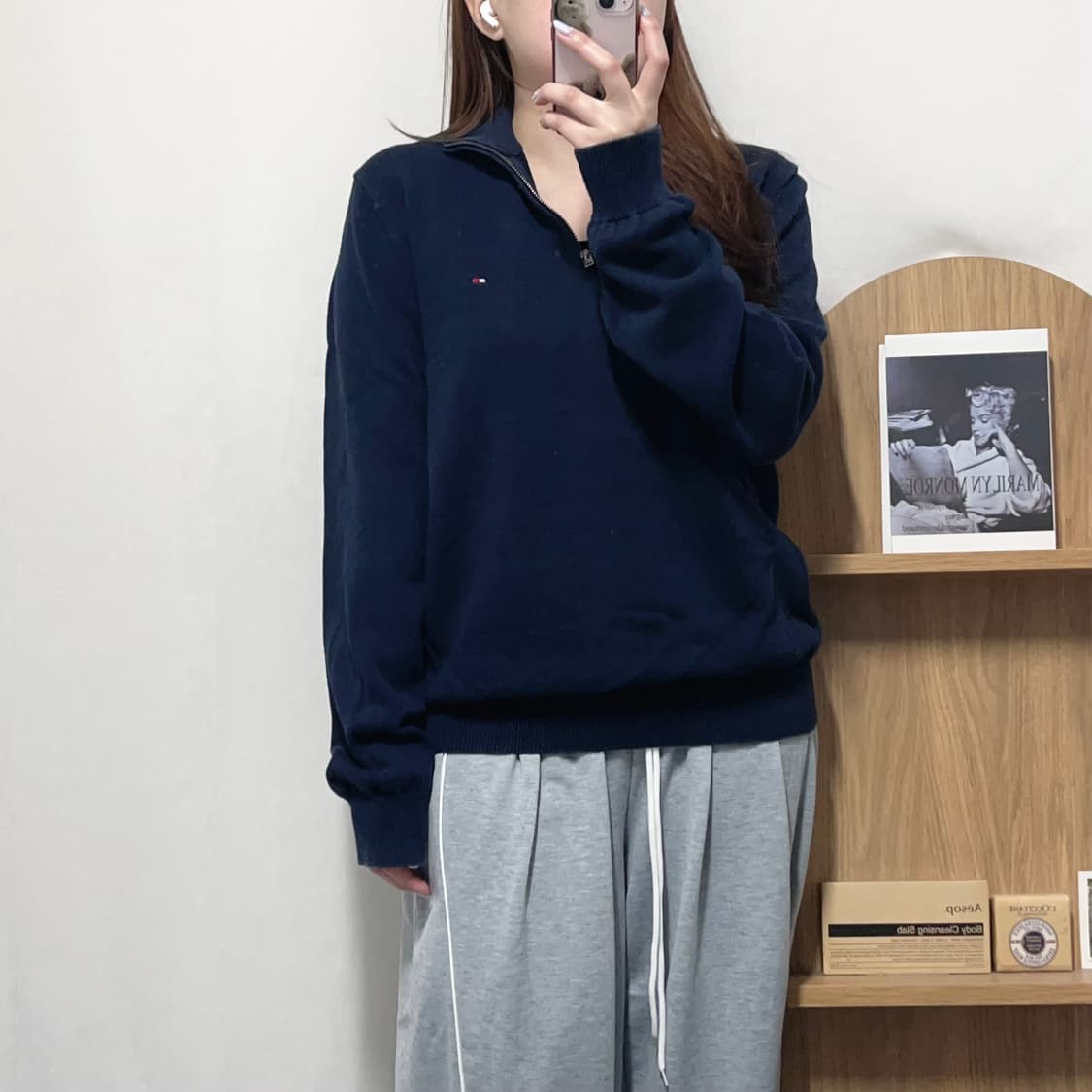 [정품] 타미 네이비 니트 반집업 [ M ] 상품이미지2