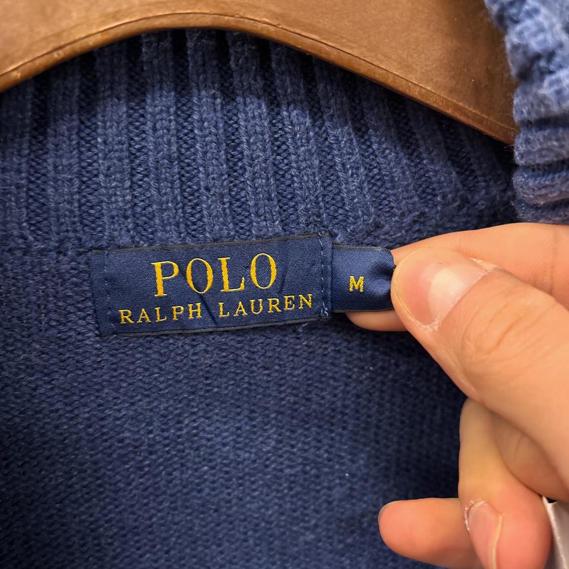 신형라벨 폴로 랄프로렌 청키립 코튼니트 하프집업 딥블루 N923 상품이미지8