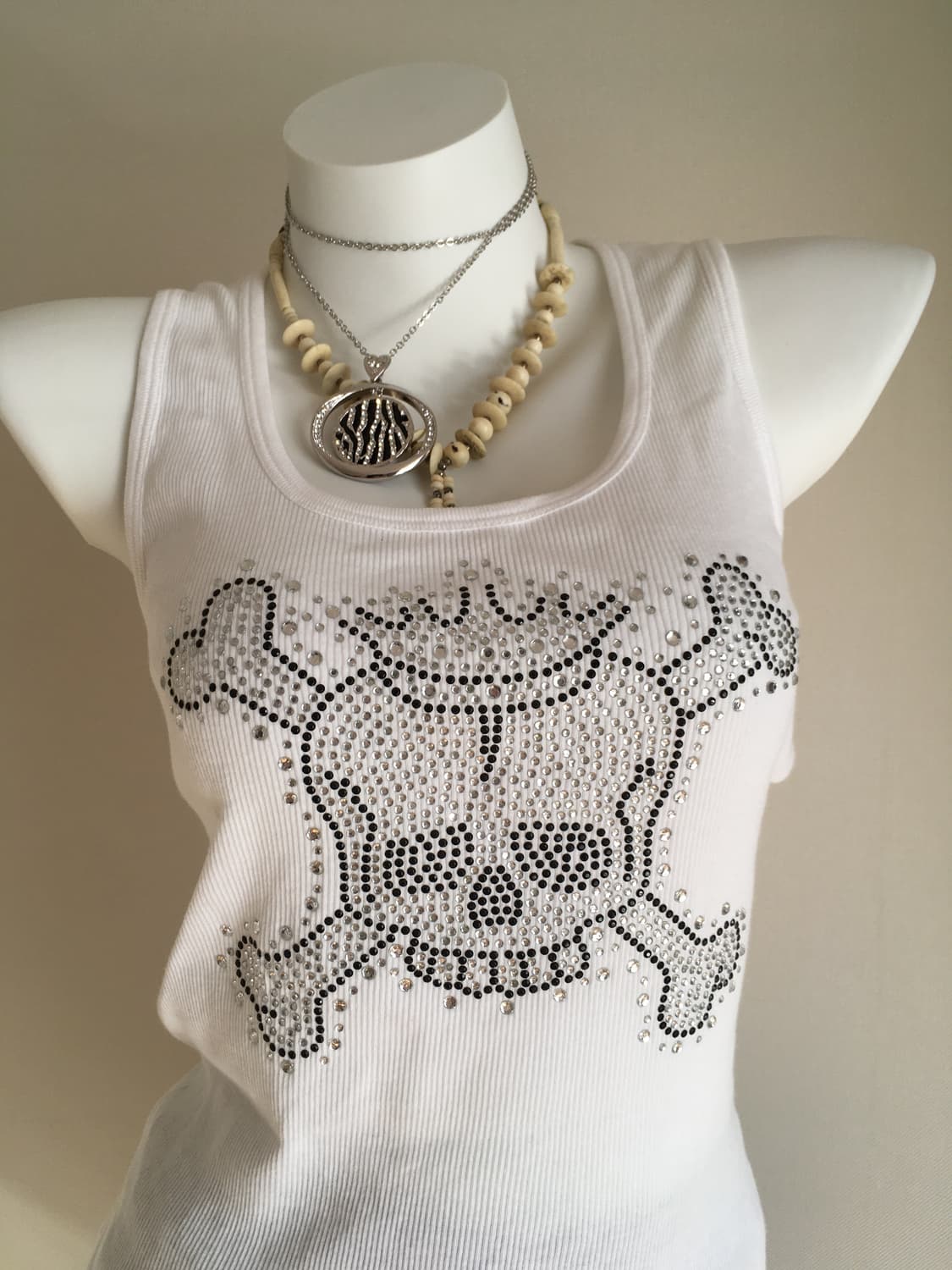 큐빅 해골 나시 y2k 락시크 펑크 오네갸루 상품이미지6