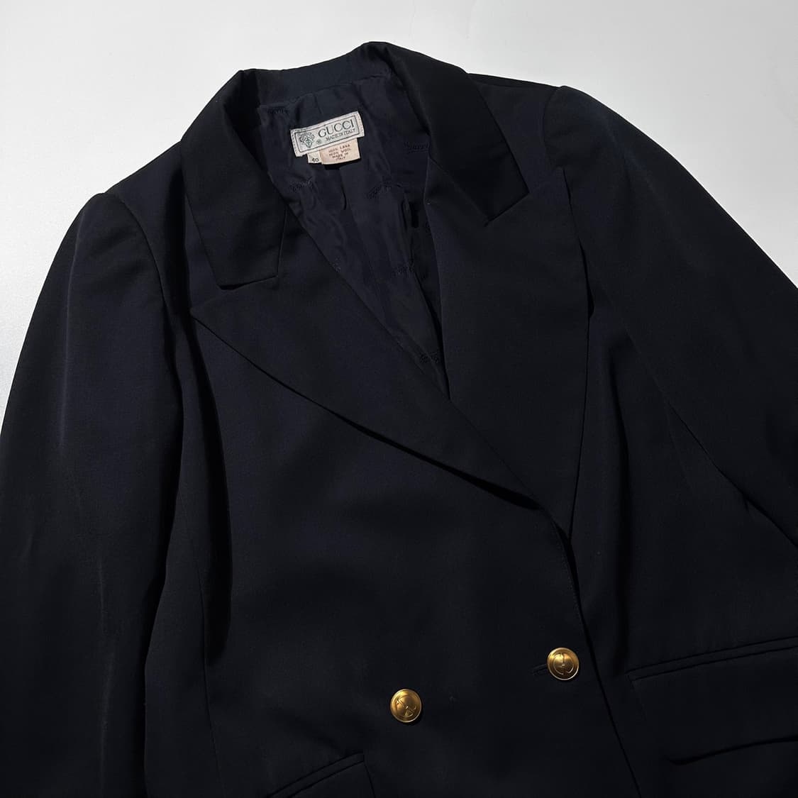 구찌 80‘s 금장 로고 버튼 더블 블레이저 자켓 상품이미지3