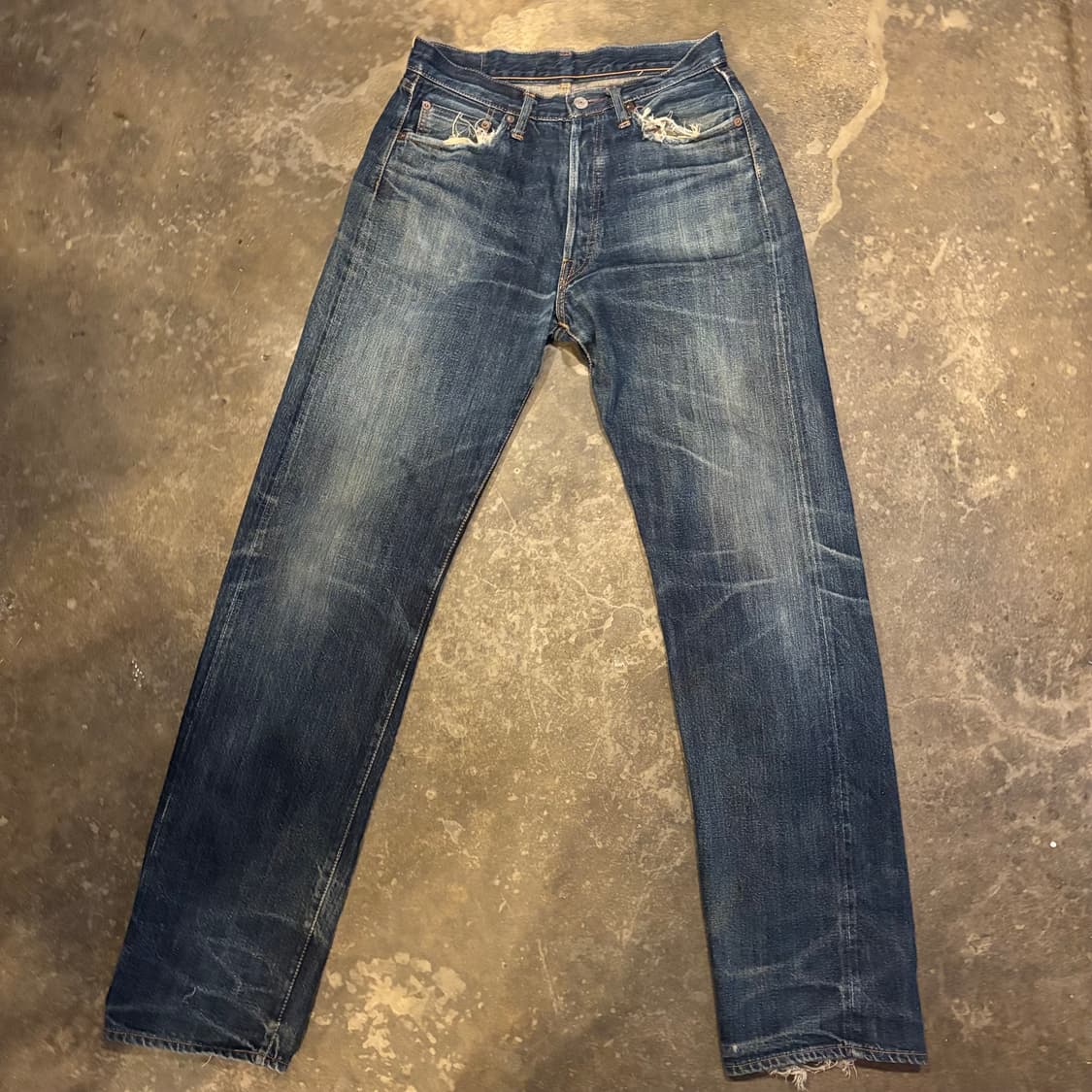 일본 레트로 크래프트 xx500 셀비지 데님 팬츠 상품이미지4