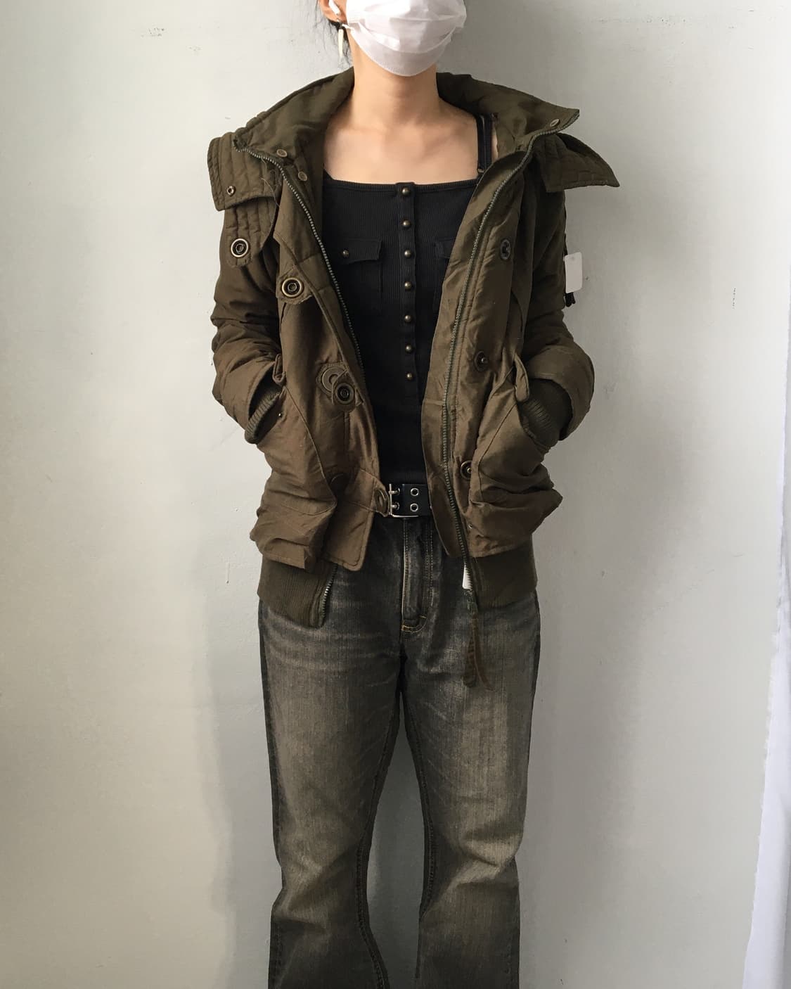 Button point hood high neck jacket 상품이미지7