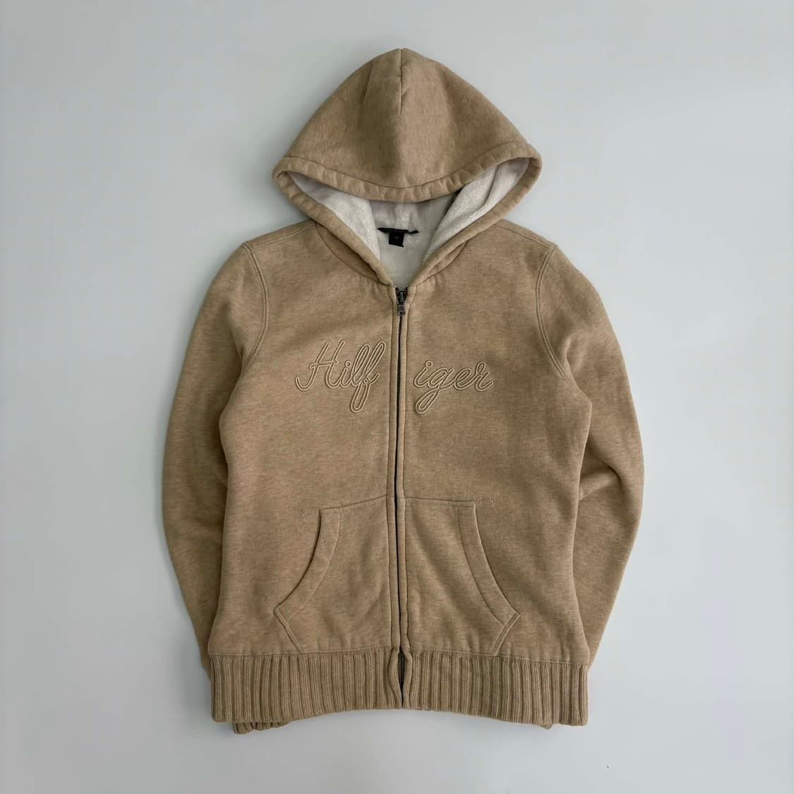 타미힐피거 베이지 폭닥 양털 걸즈 후드집업 희귀져지(S) 상품이미지2