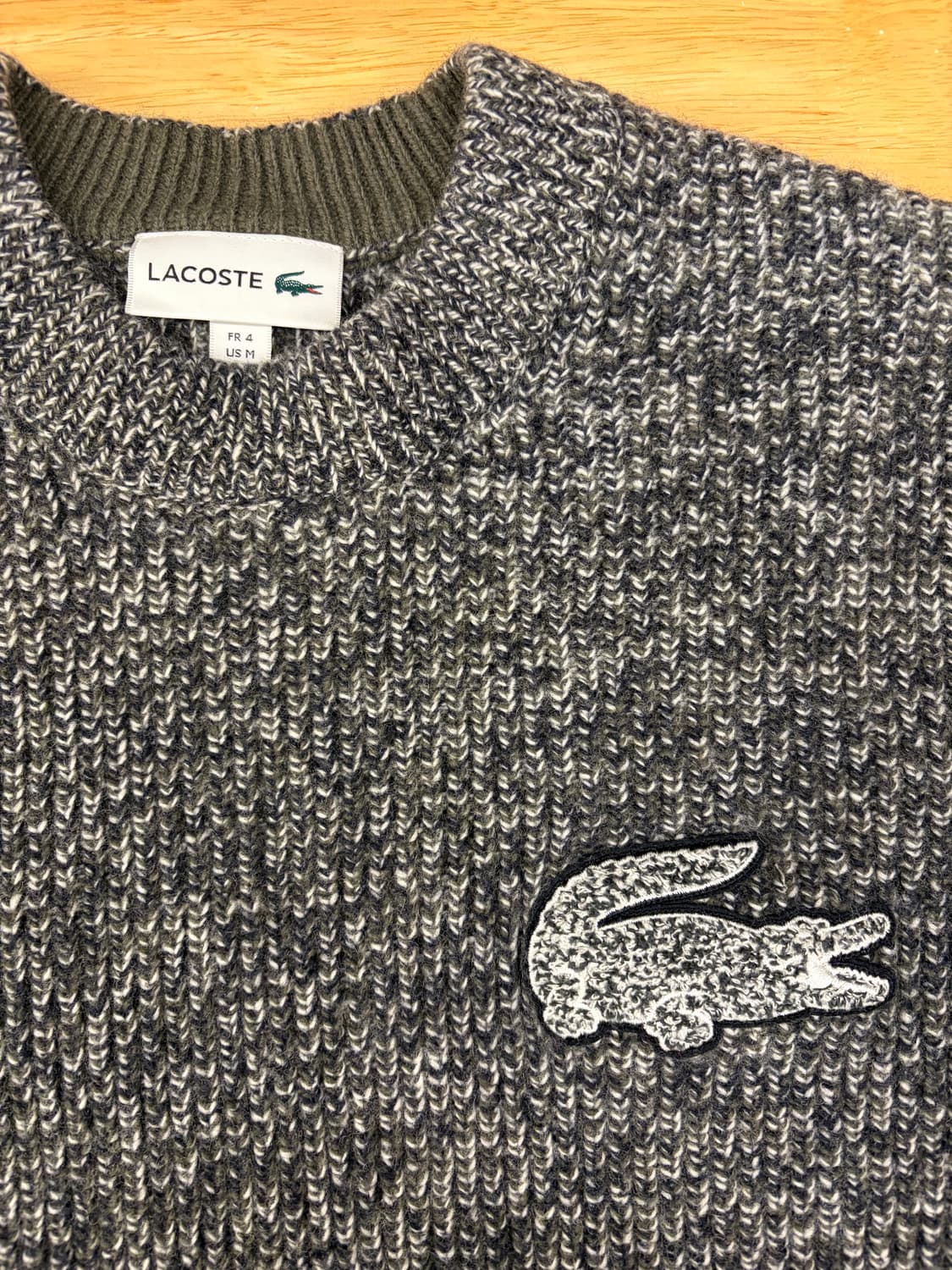 [M] 라코스테 멜란지 부클 크록 풀오버 니트 상품이미지3