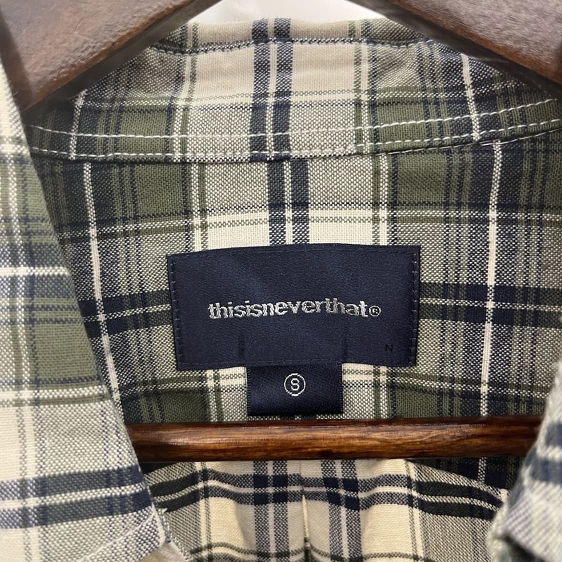 디스이즈네버댓 컨트리 레트로 빈티지 그린 체크 셔츠 S C10553 상품이미지5
