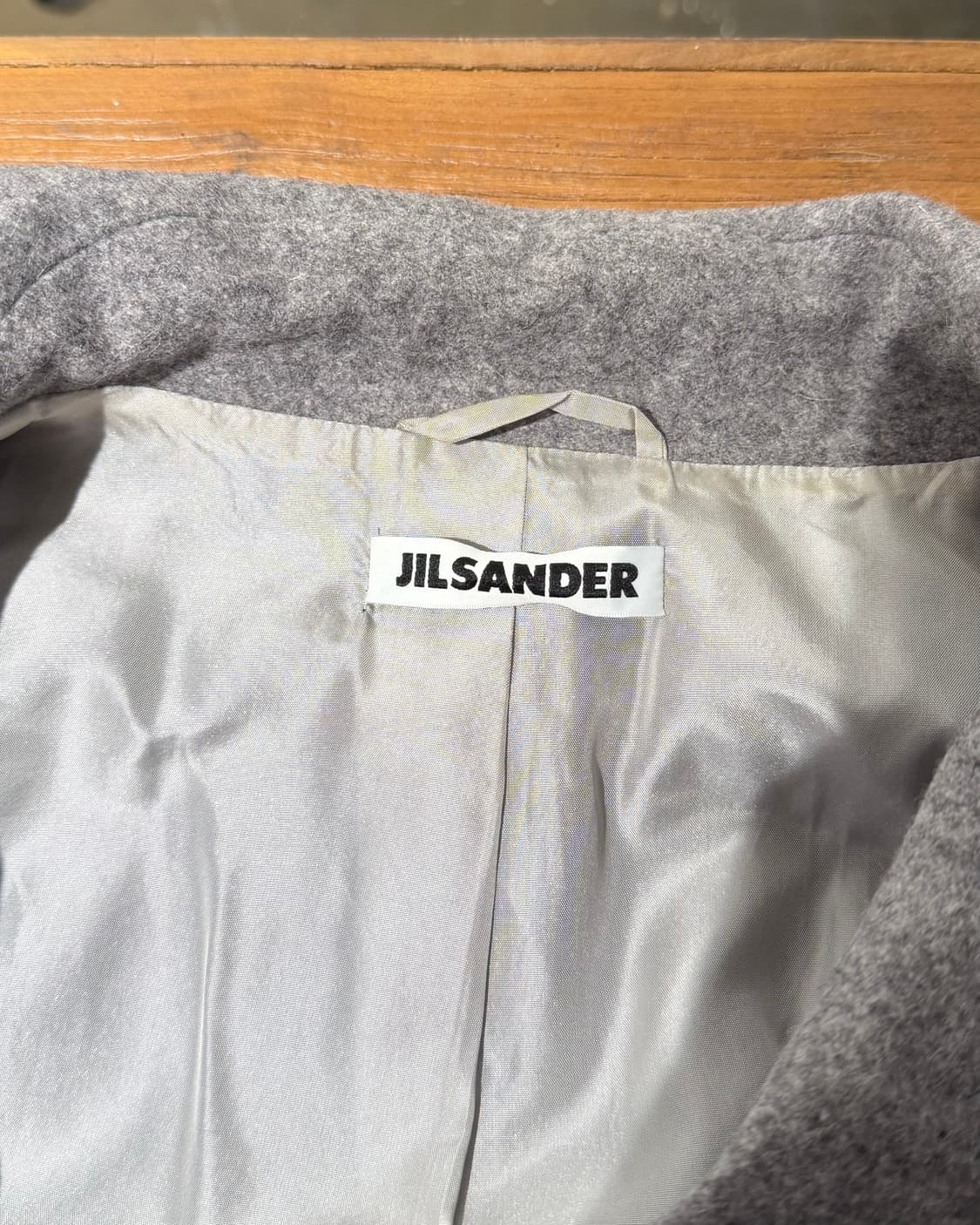 질샌더 그레이 울 언발란스 카라 코트 상품이미지8