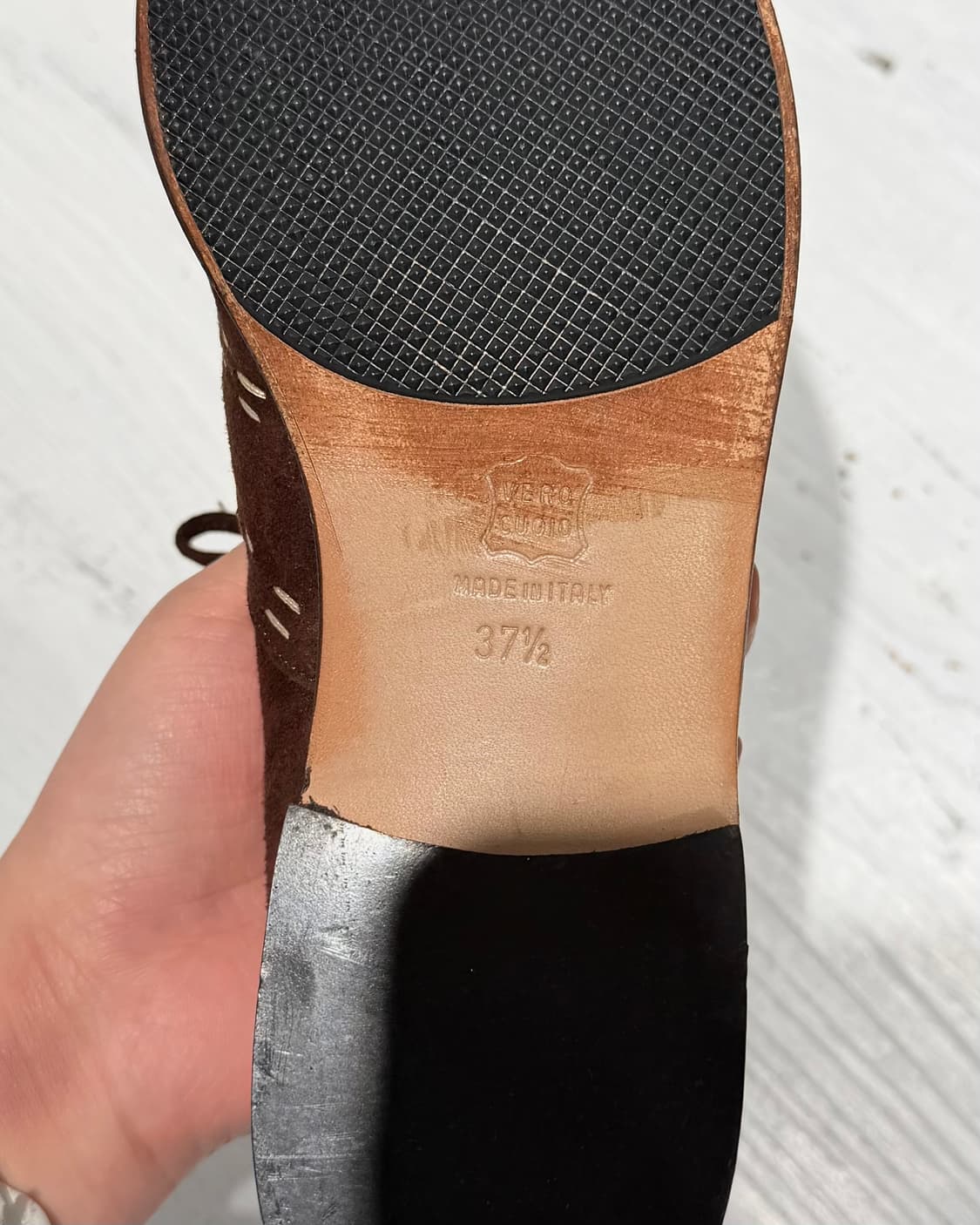 모스키노 브라운 스웨이드 화이트 스티지 하트 더비 슈즈 상품이미지8