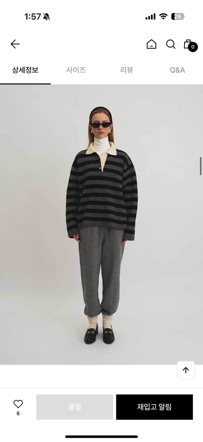 그로브 스트라이프 카라니트 그레이  상품이미지7