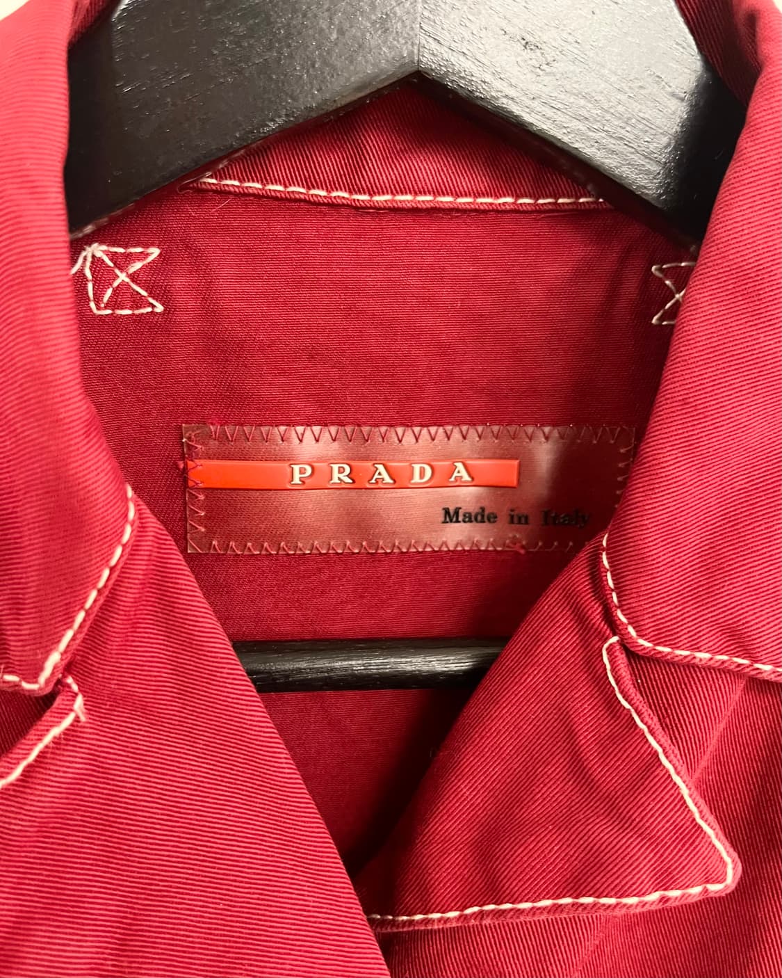 프라다 레드 코튼 버튼 업 자켓 상품이미지7