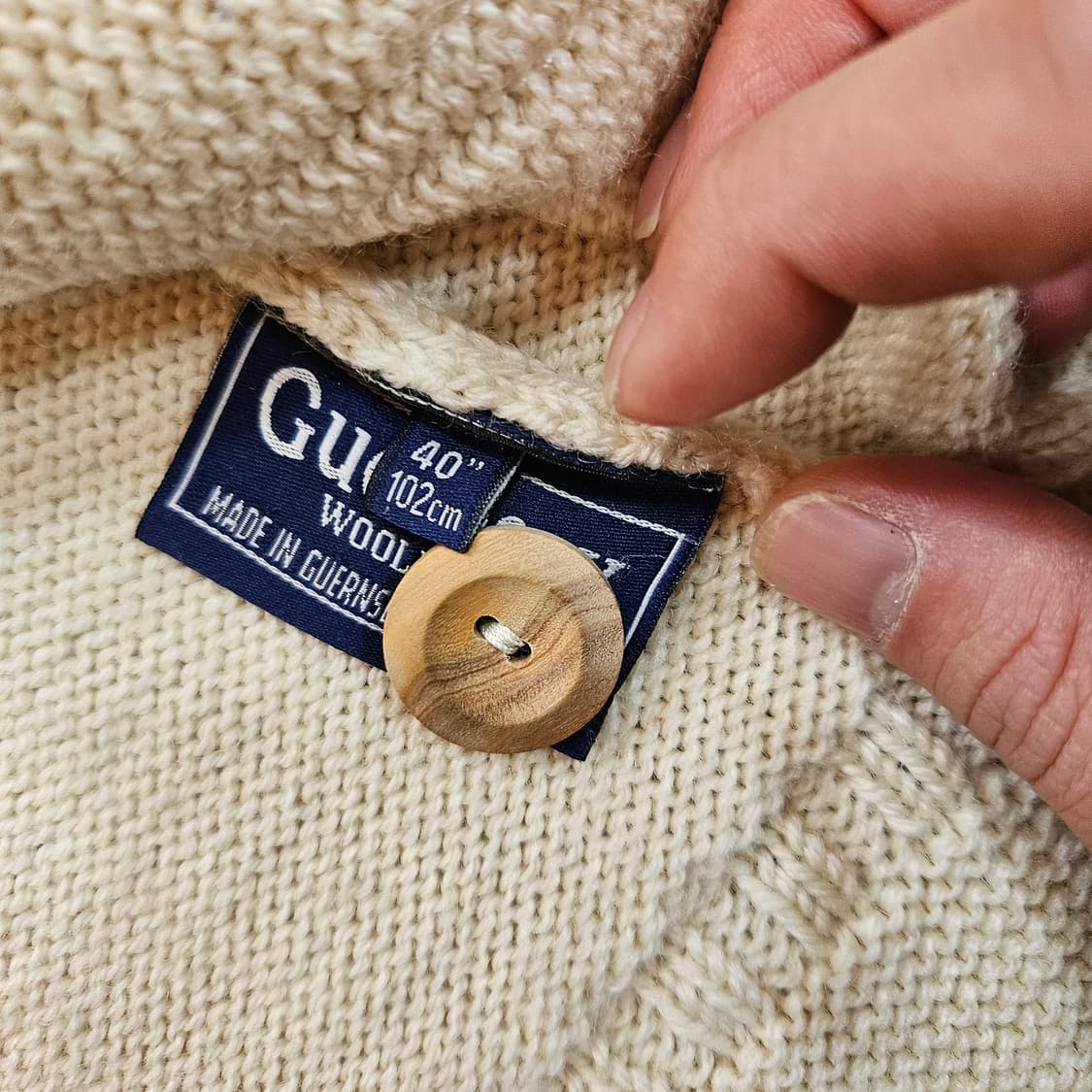 건지울른스 in 영국 양모 피셔맨 버튼 가디건 40size 상품이미지8