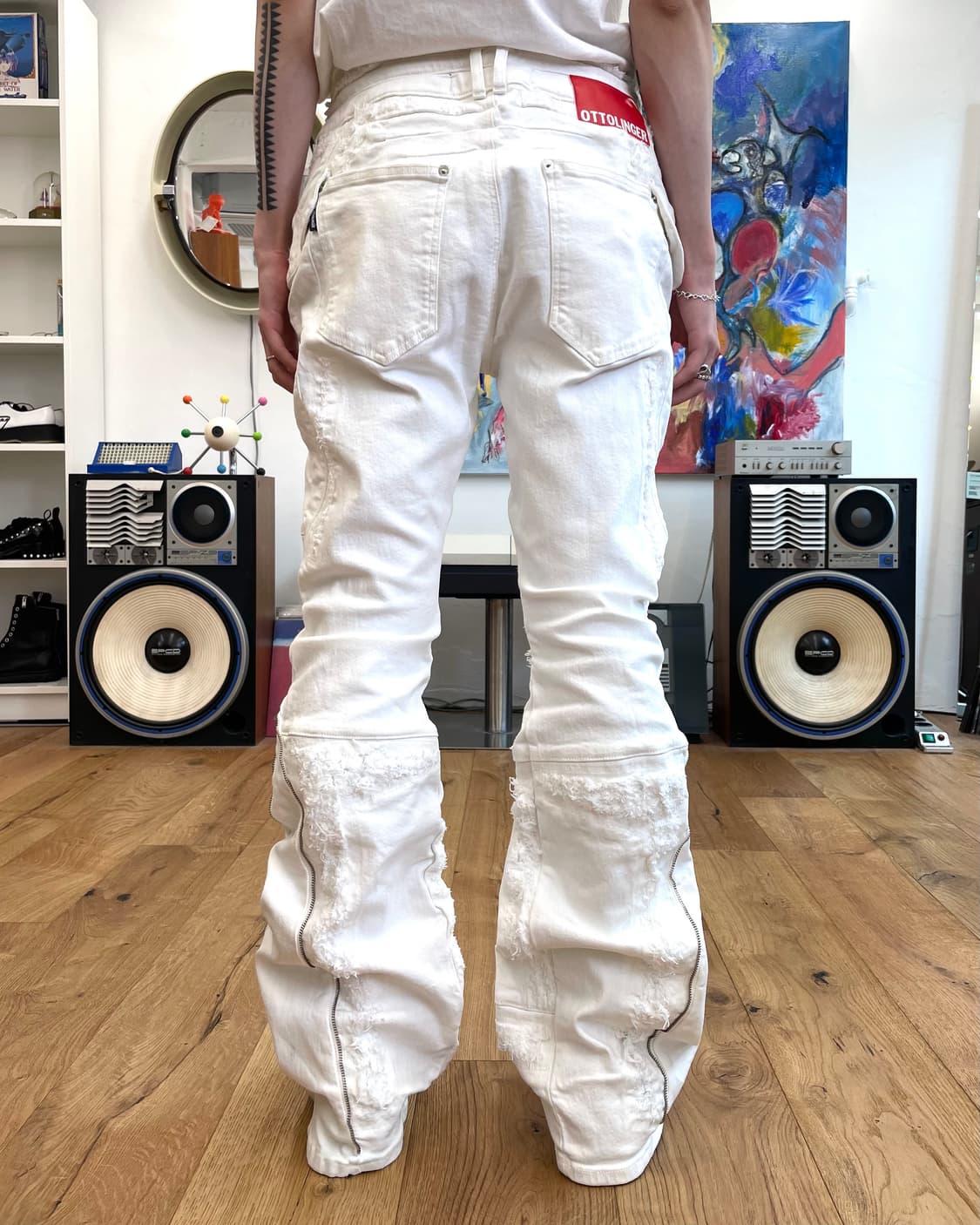 [L] 오토링거 디스트레스 플레어 데님 팬츠 상품이미지2