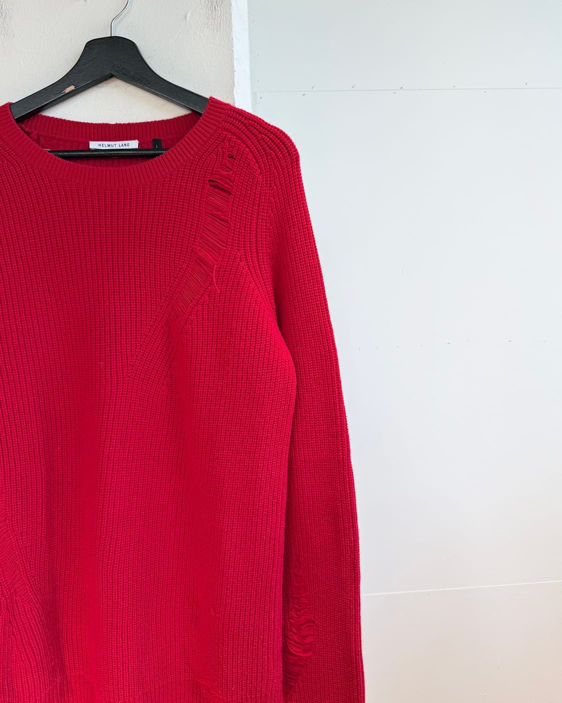 헬무트랭 레드 디스트레스드 캐시미어혼방 니트  상품이미지5