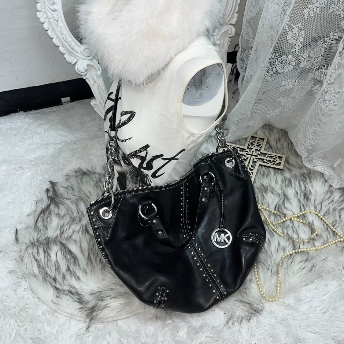 빈티지 스터드 라운드 크로스백 상품이미지1