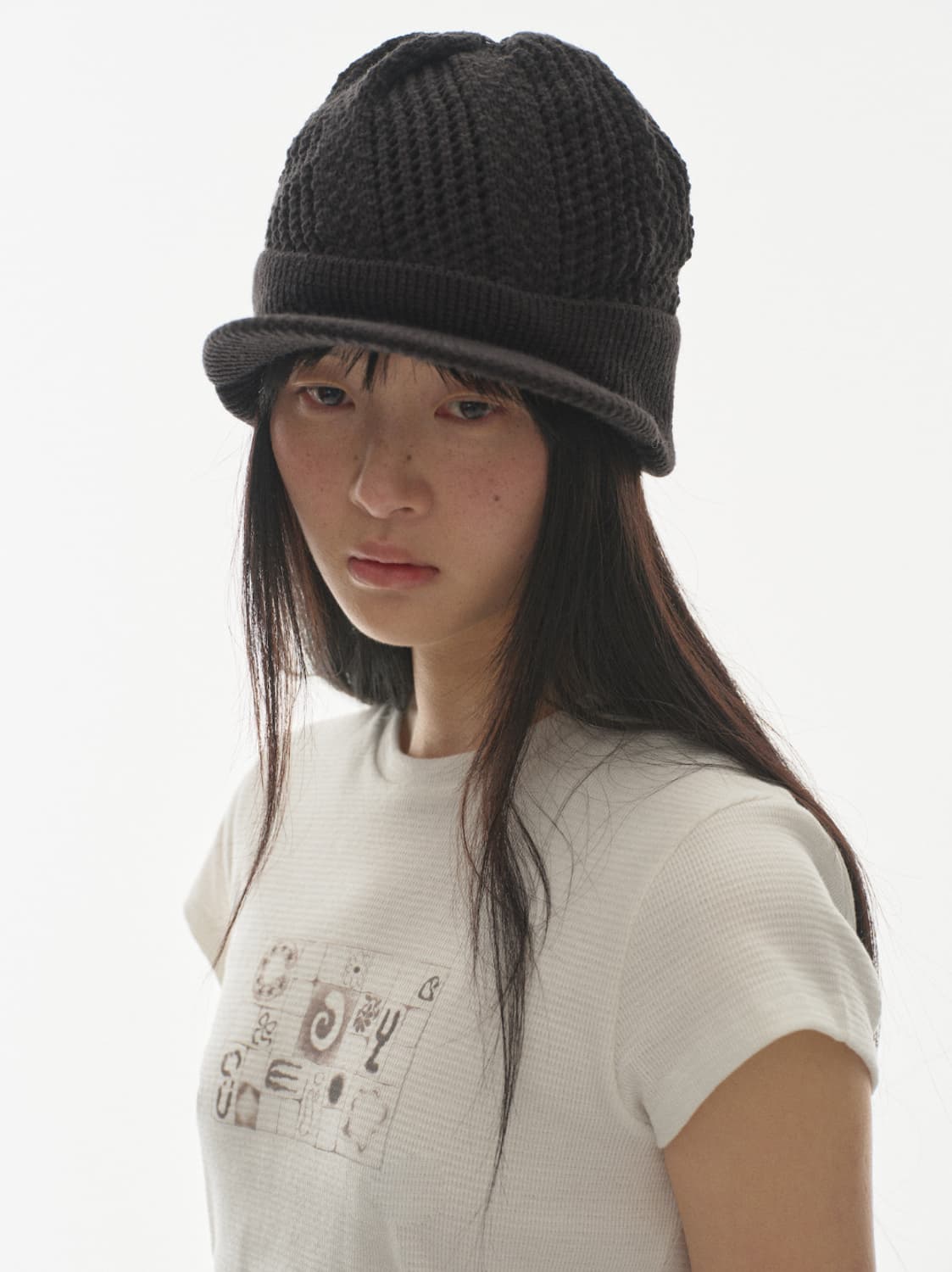 코이세이오 COY VISOR CROCHET BEANIE BLACK 상품이미지3