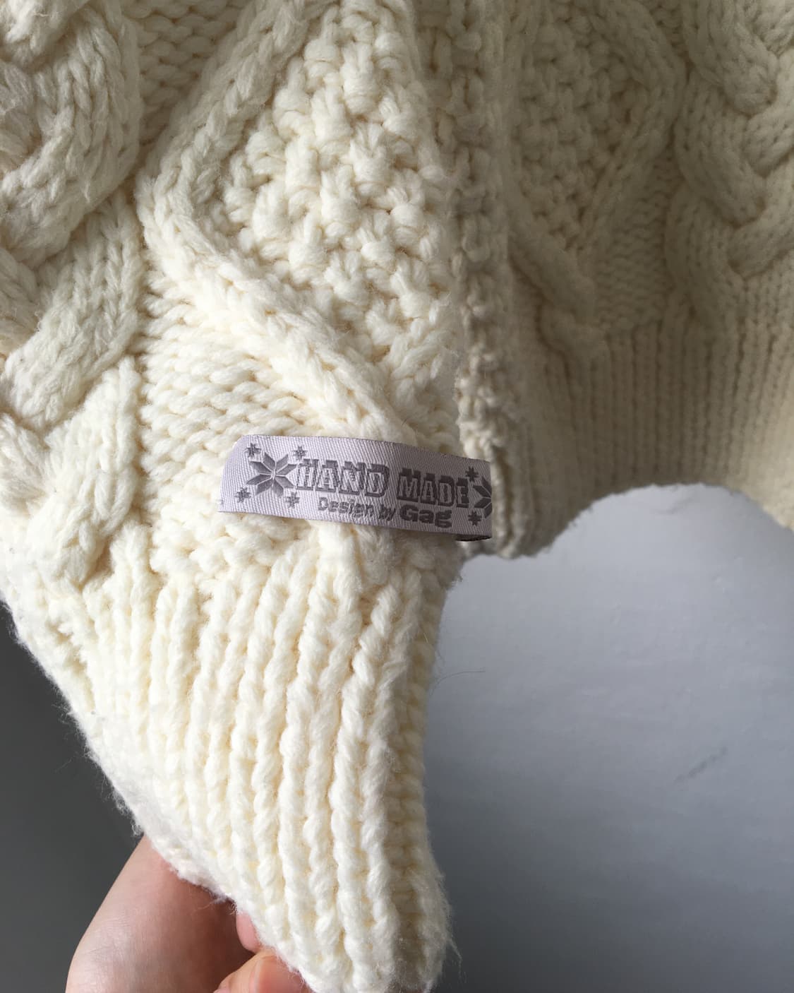 Duffle button cable pattern hood knit ca 상품이미지3