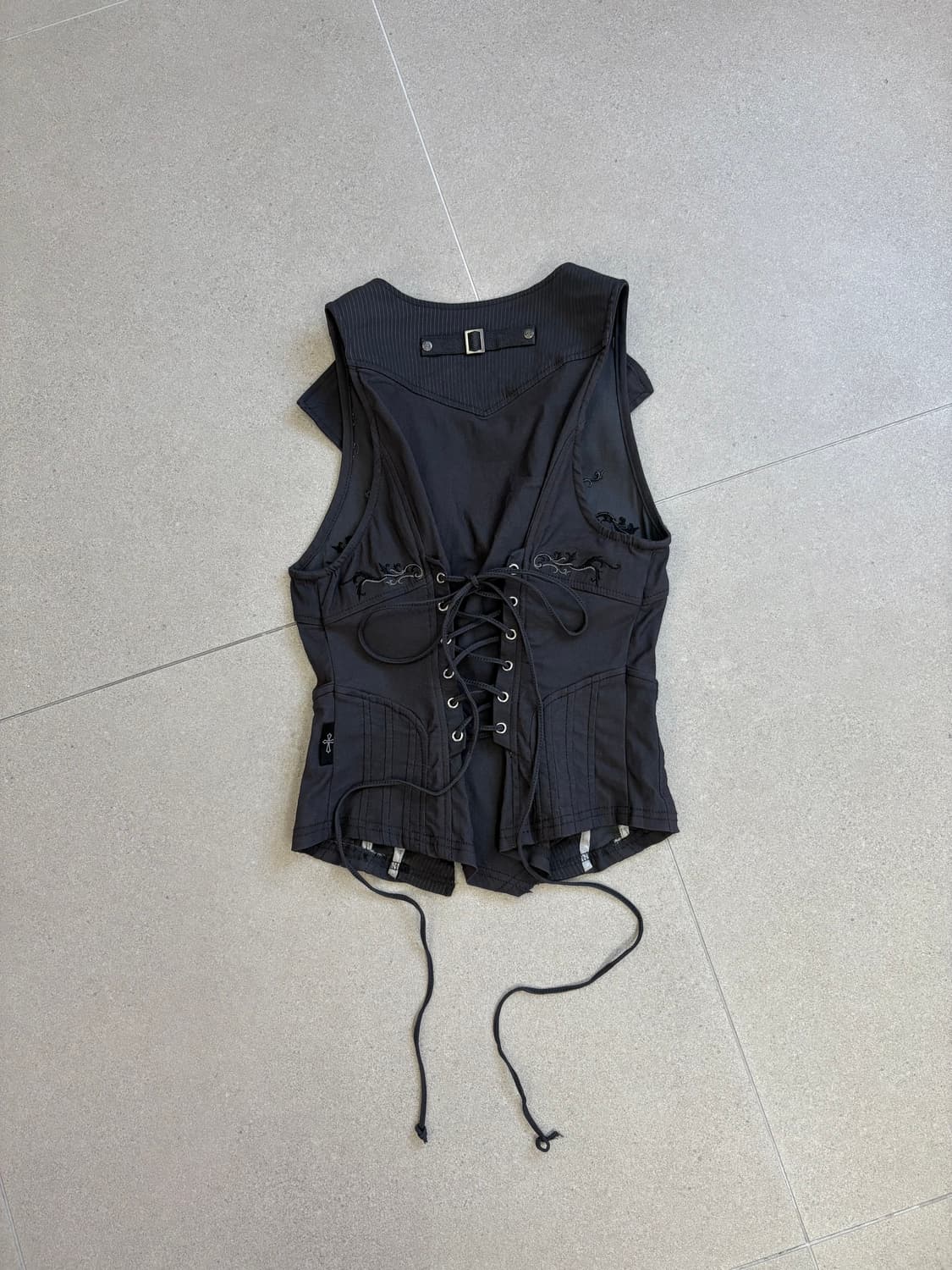 Ozz croce 아일렛 지퍼 베스트 상품이미지5