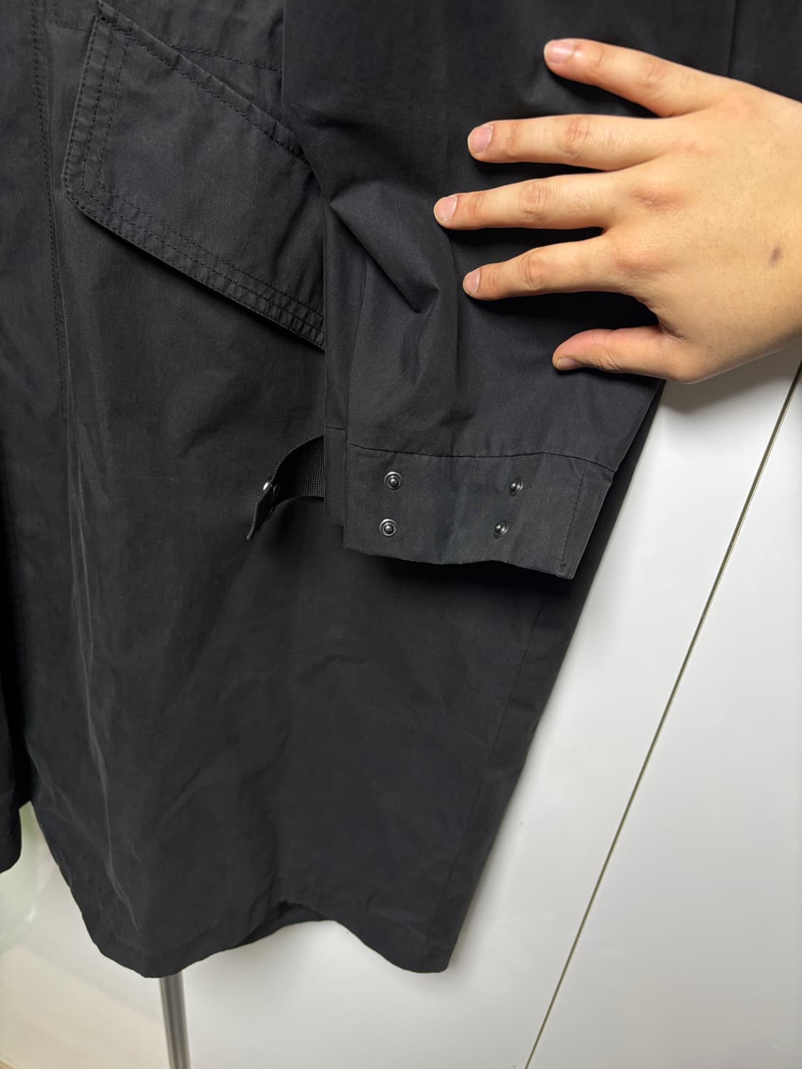 [100,L] 일꼬르소 블랙 오버핏 볼륨 롱 야상 상품이미지5