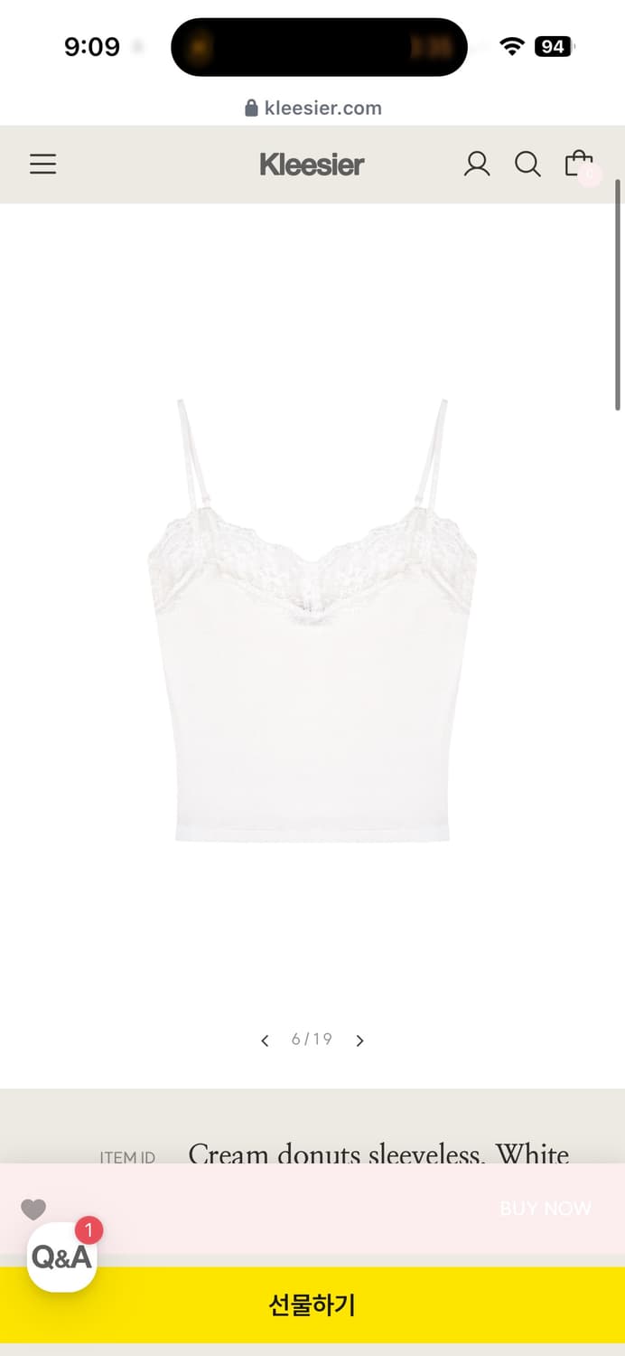 클리시어 크럼 도넛 슬리브리스 화이트 상품이미지1