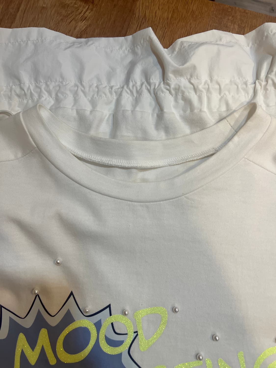 손정완 여성 아이보리 스트링배색 코튼티셔츠 상품이미지7