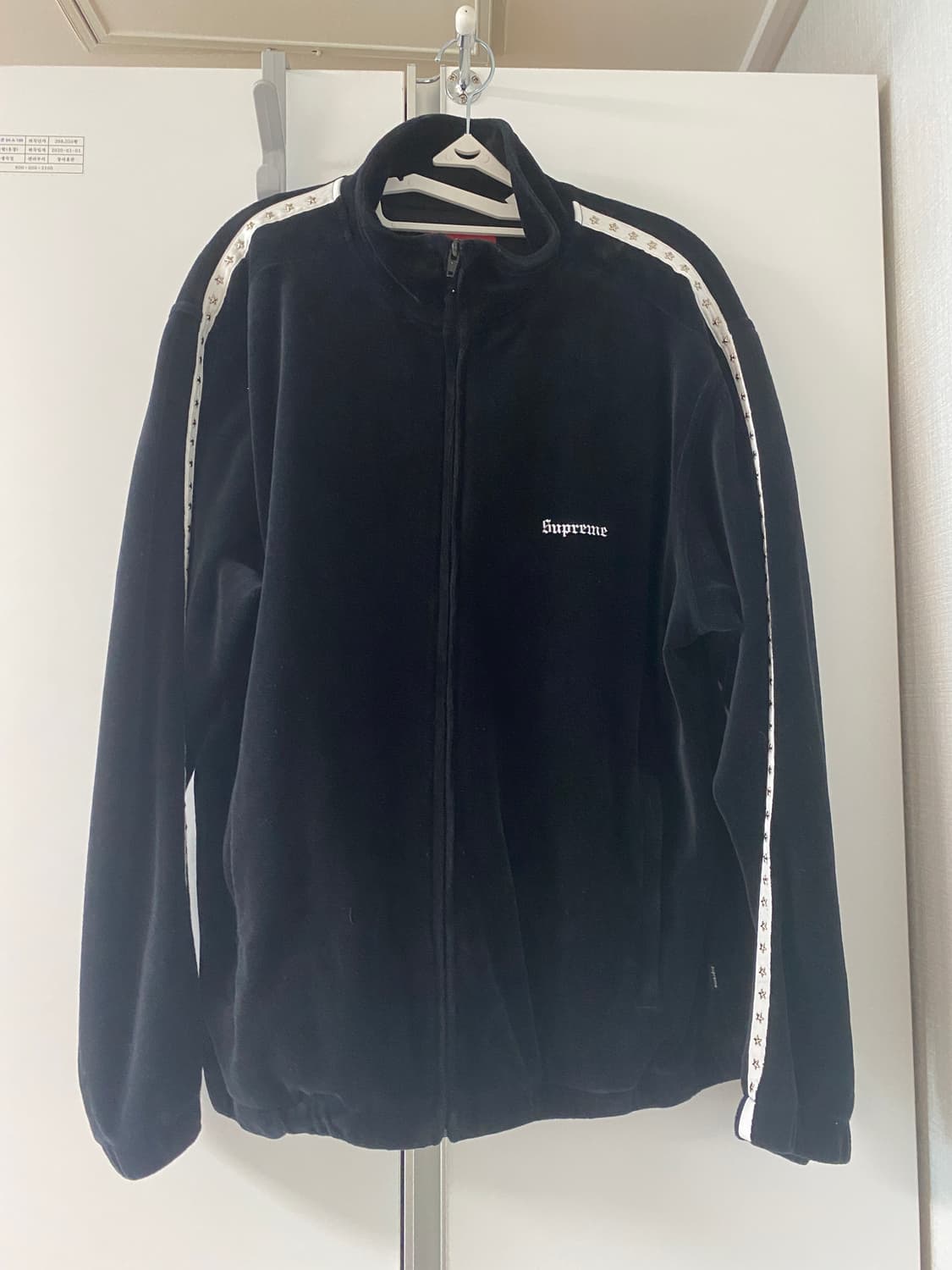 M) 슈프림 22fw 벨루어 트랙 자켓 블랙 상품이미지2