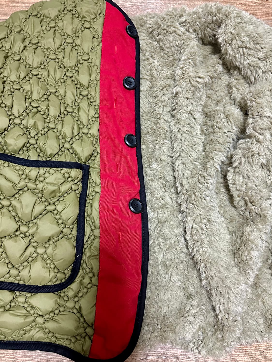 파르티멘토 리버시블 퀼팅 자켓 카키 (단종/정가13만원대) 상품이미지6