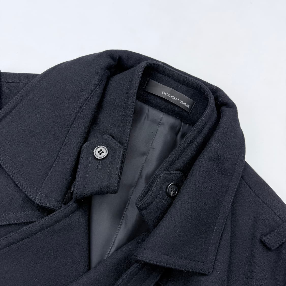 솔리드옴므 벨티드 울 코트 상품이미지4