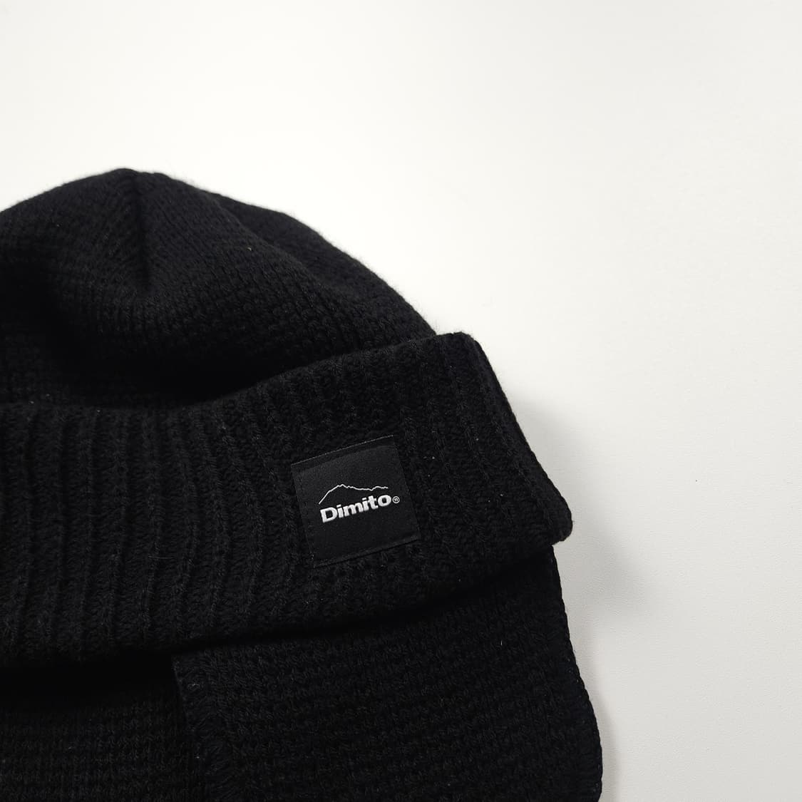 디미토 로고 이어플랩 비니 블랙 상품이미지2