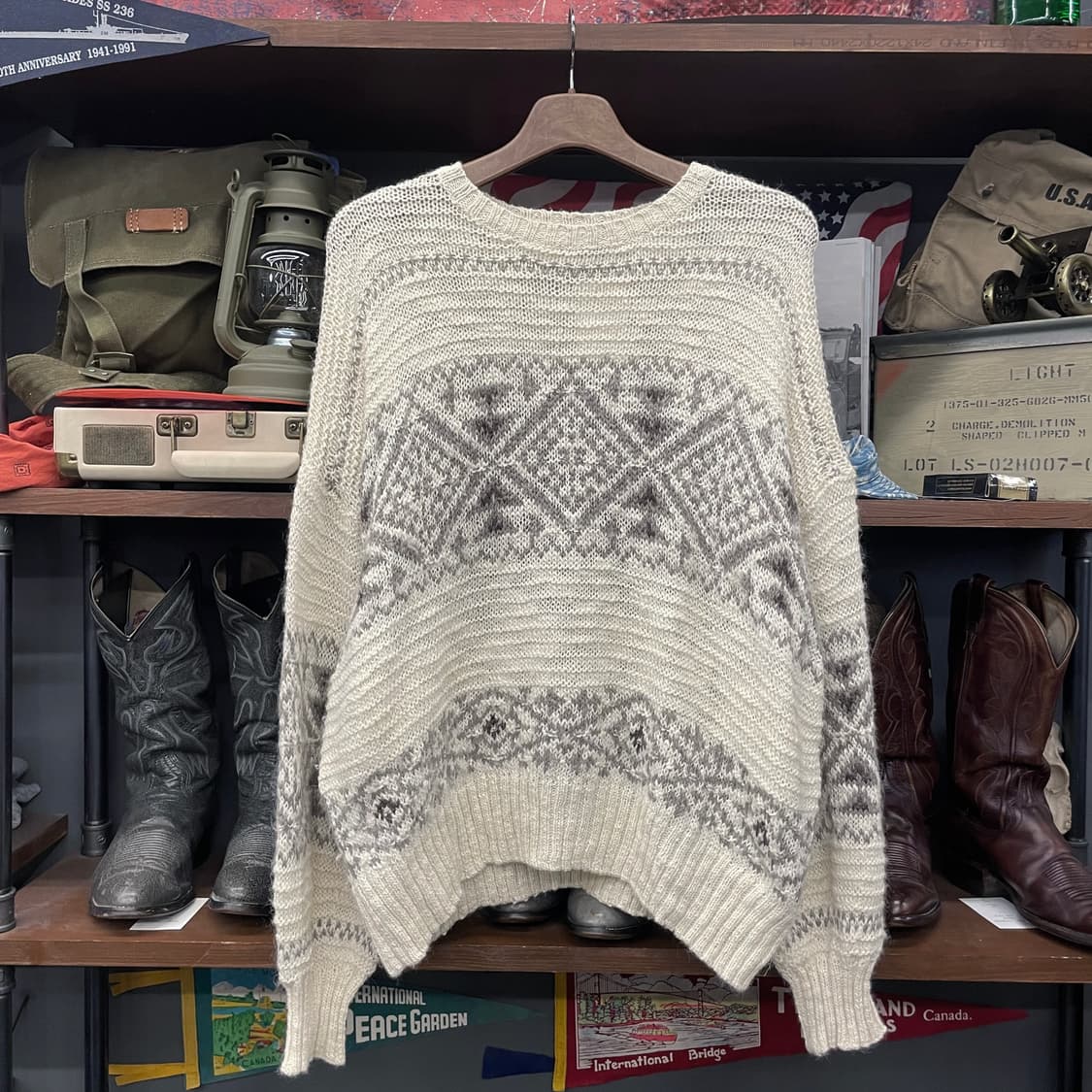 폴로 랄프로렌 신형 라벨 페어 아일 씨스루 니트 스웨터 컨트리 상품이미지1