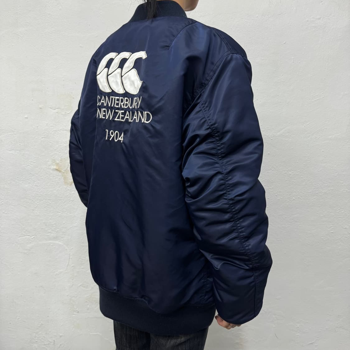 캔터베리 네이비컬러 나일론 양면 자수 패치로고 MA-1 플라이트 자켓 상품이미지2