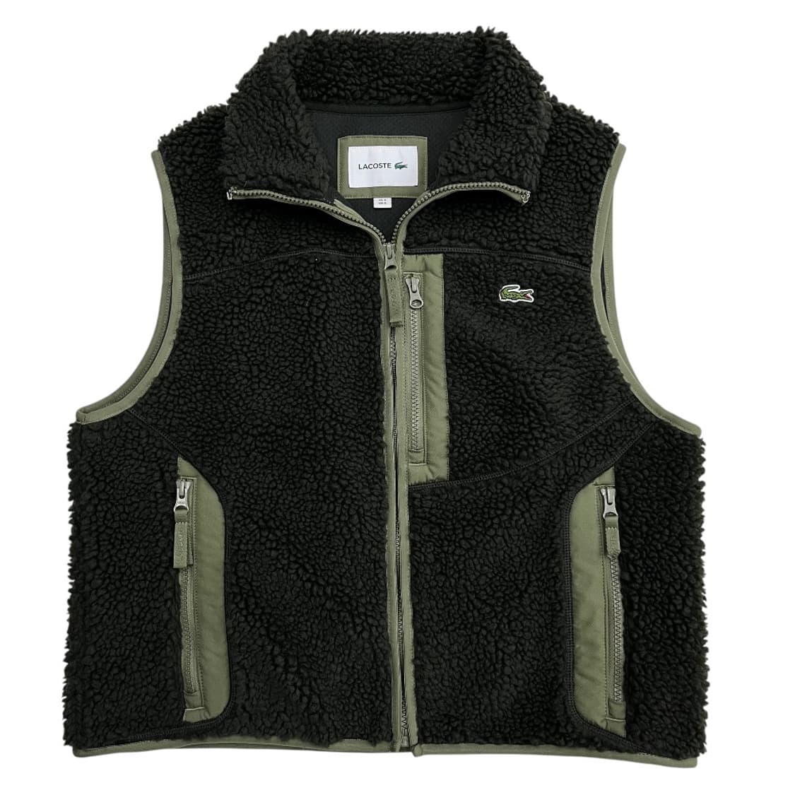 라코스테 미니로고 딥카키 뽀글이 조끼 S 상품이미지2