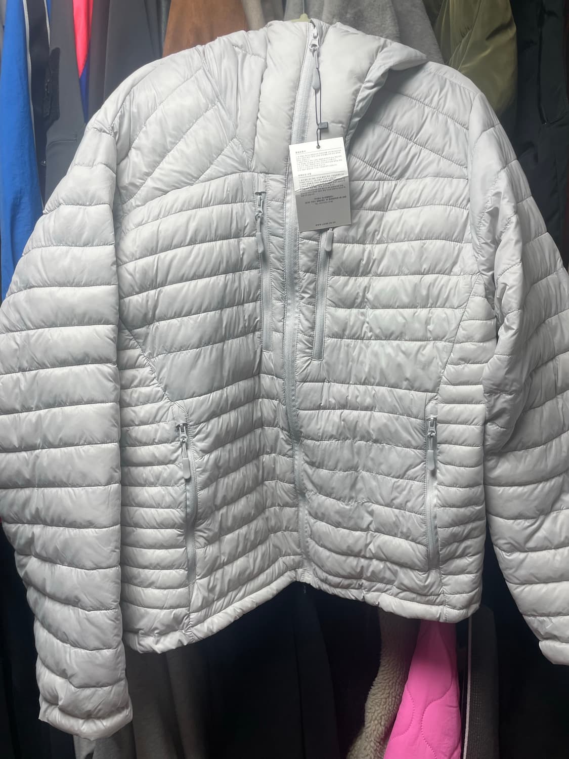 르아르 경량패딩 라이트그레이 L 상품이미지1