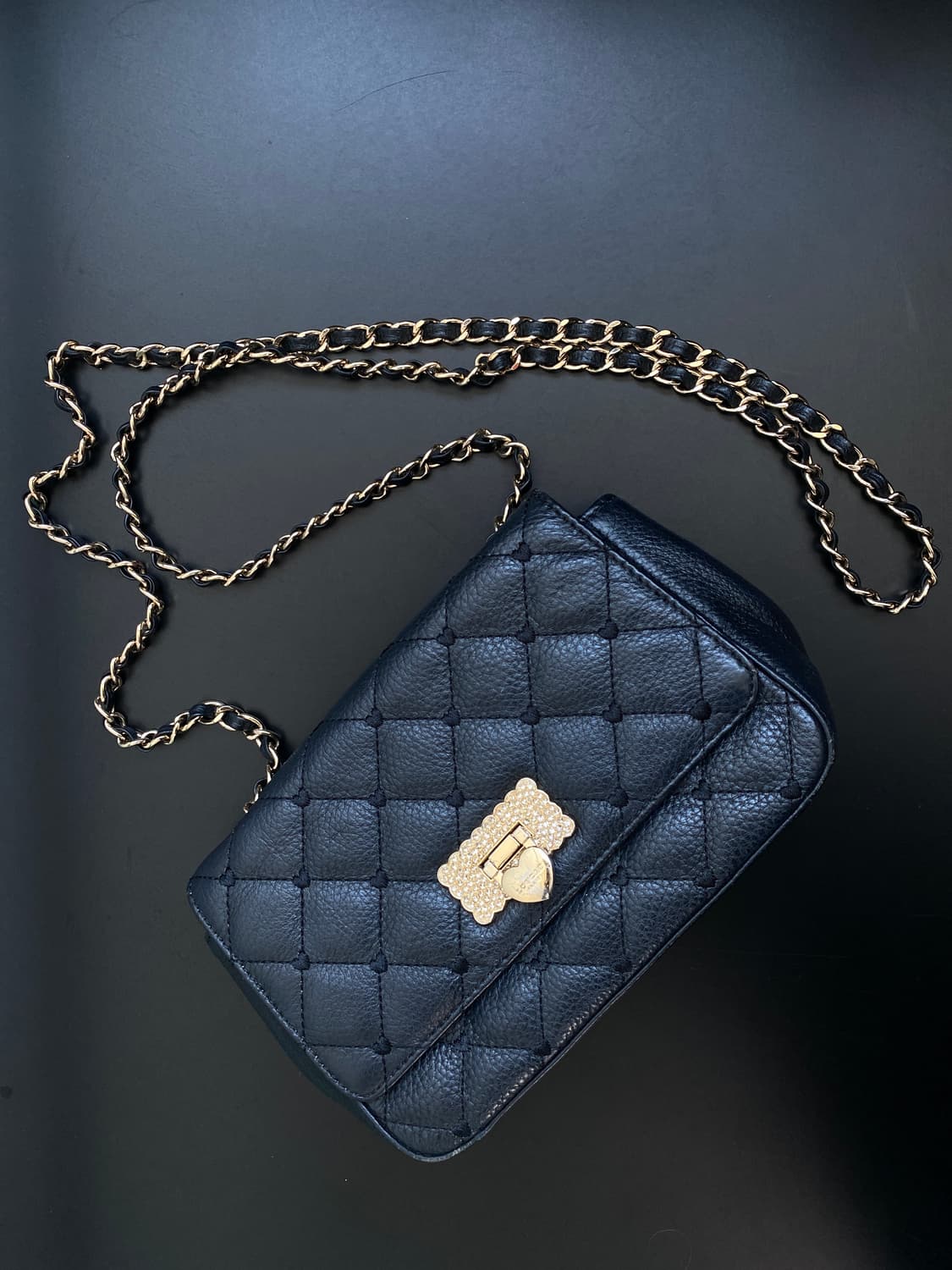 러브캣 블랙 퀼팅 체인백 상품이미지1