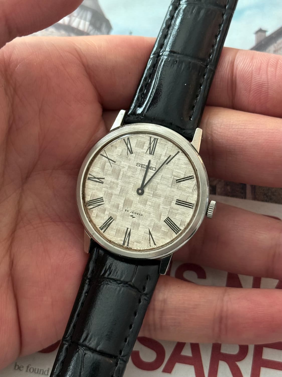 Seiko 세이코 리넨 텍스처 다이얼 수동  상품이미지3