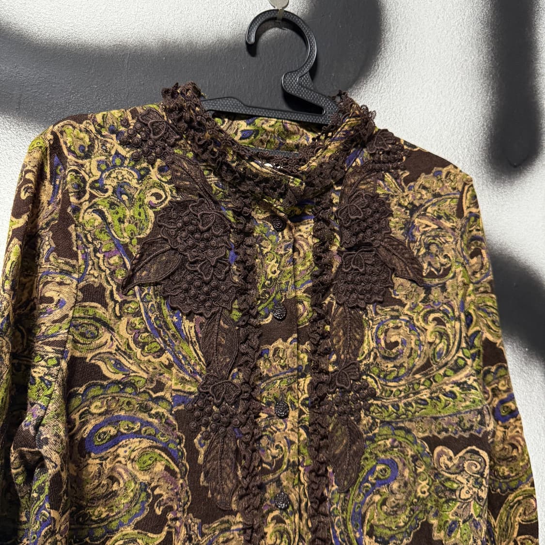 VTG 빈티지 오리엔탈 페이즐리 패턴 자수 블라우스 상품이미지3
