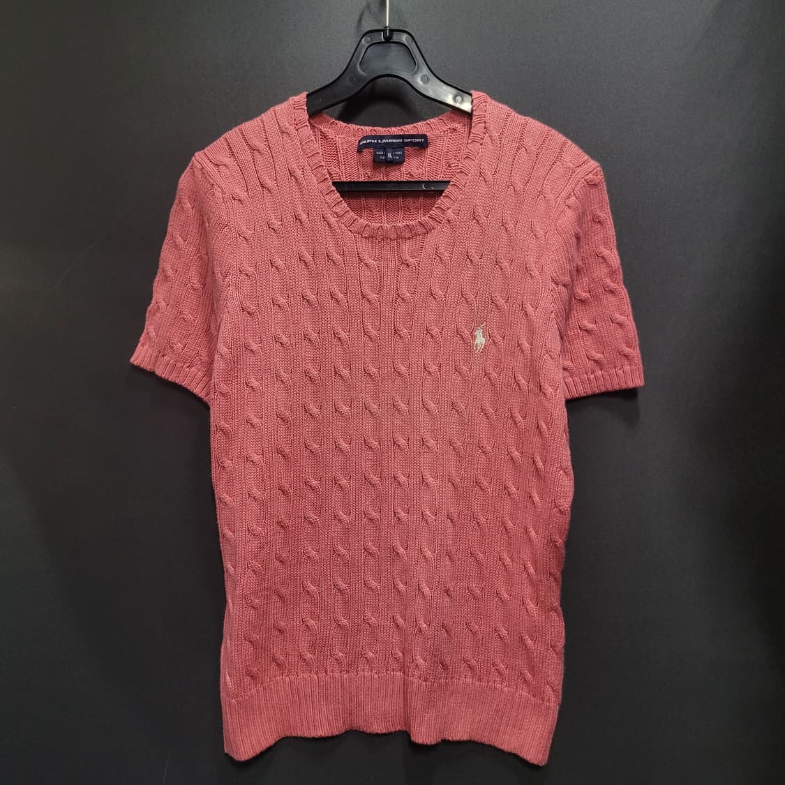 Ralph Lauren 랄프로렌 자수로고 케이블 꽈배기 반팔 니트  상품이미지1