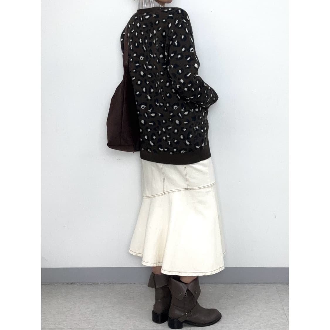 빈티지 아이보리 데님 스커트 상품이미지3