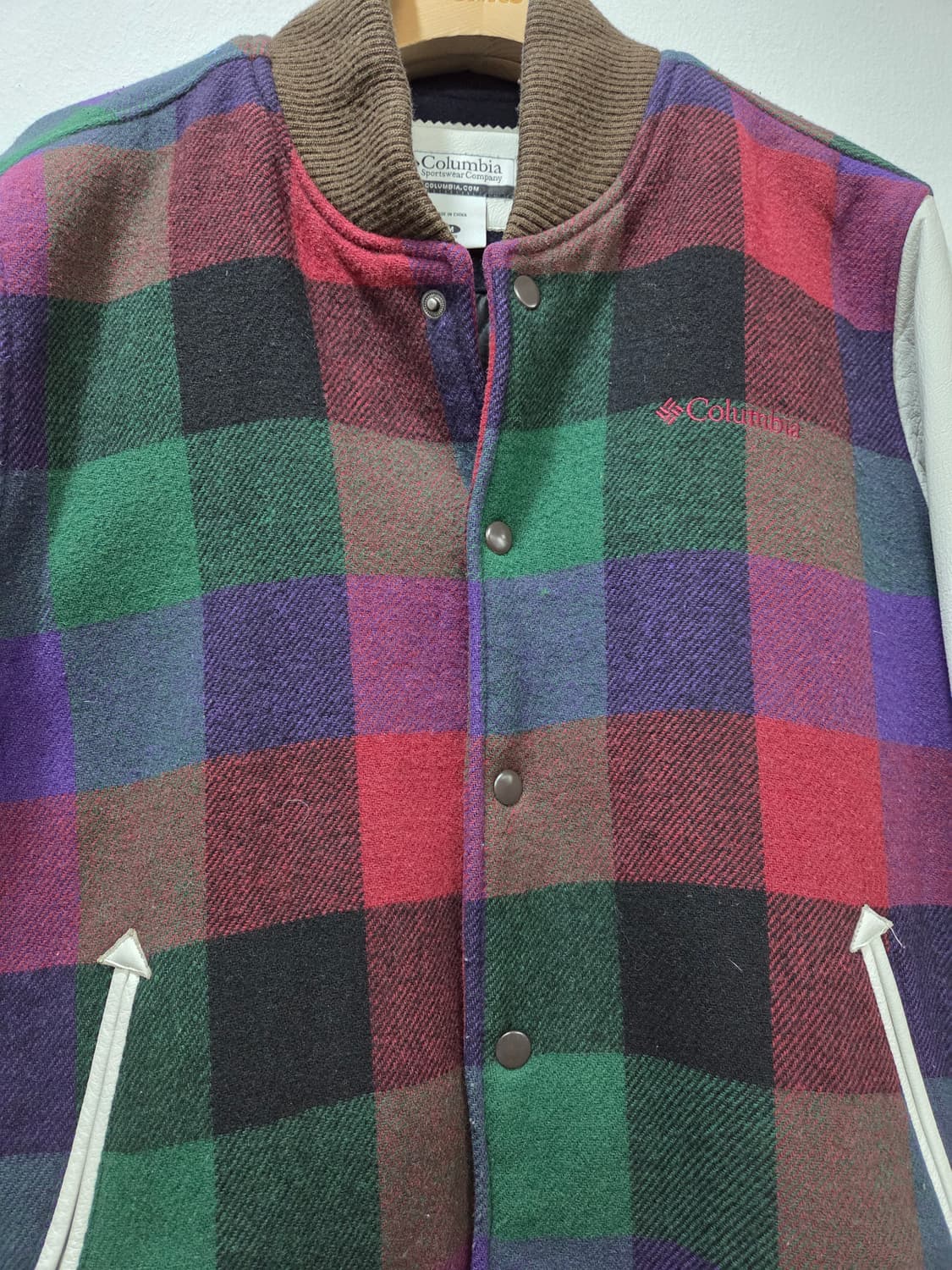 컬럼비아 울 레더 바시티 자켓 봄버점퍼 블루종 상품이미지6