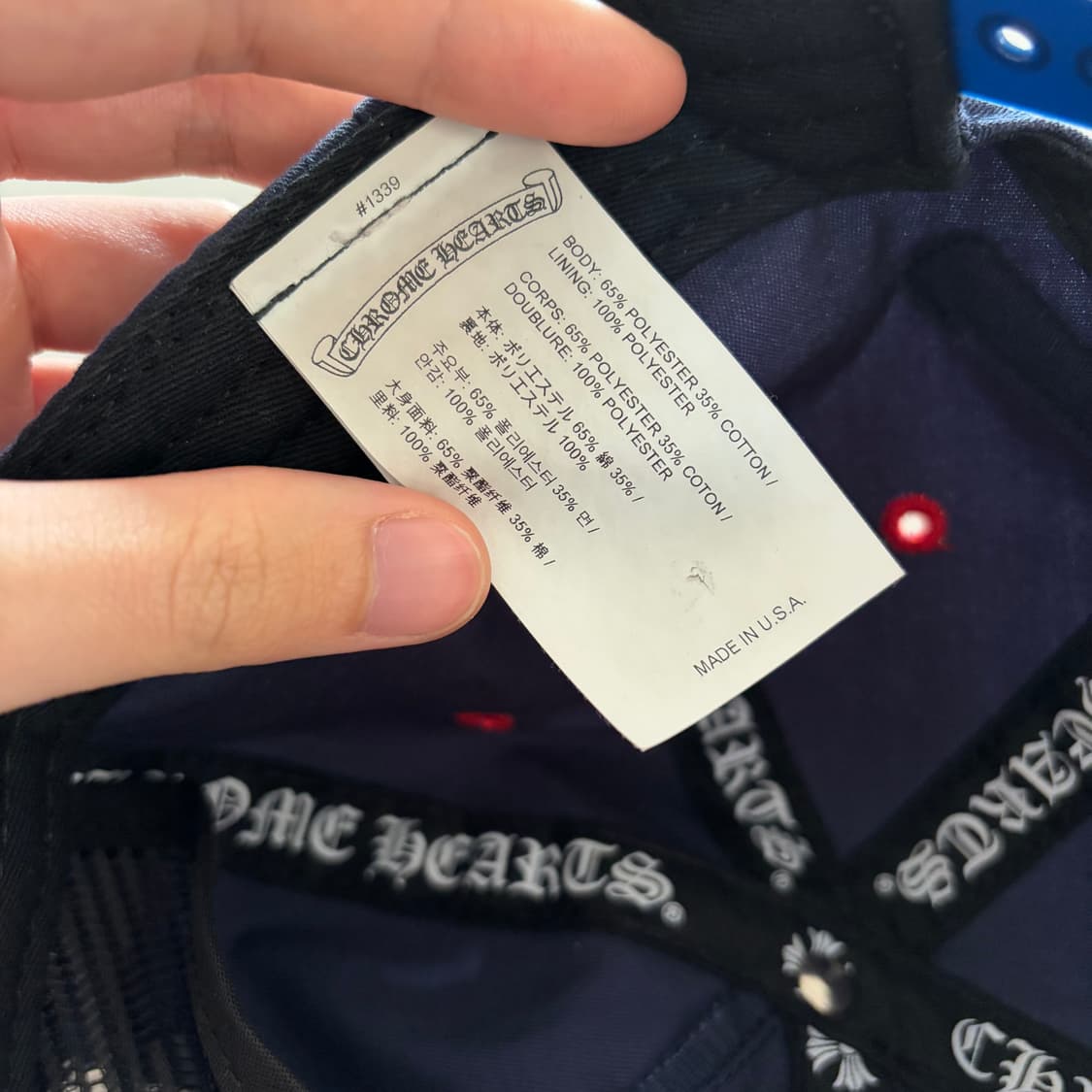 레어) 크롬하츠 세메터리 가스 스테이션 세메터리 캡 모자 네이비 OS 상품이미지7