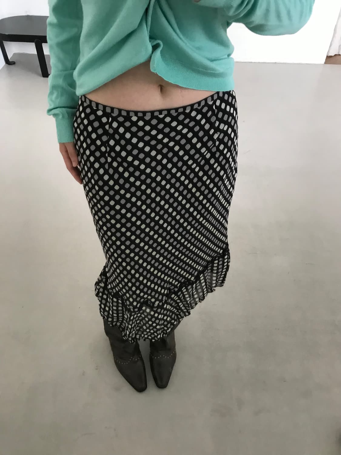 vintage dot pattern skirt (28inch) 상품이미지3