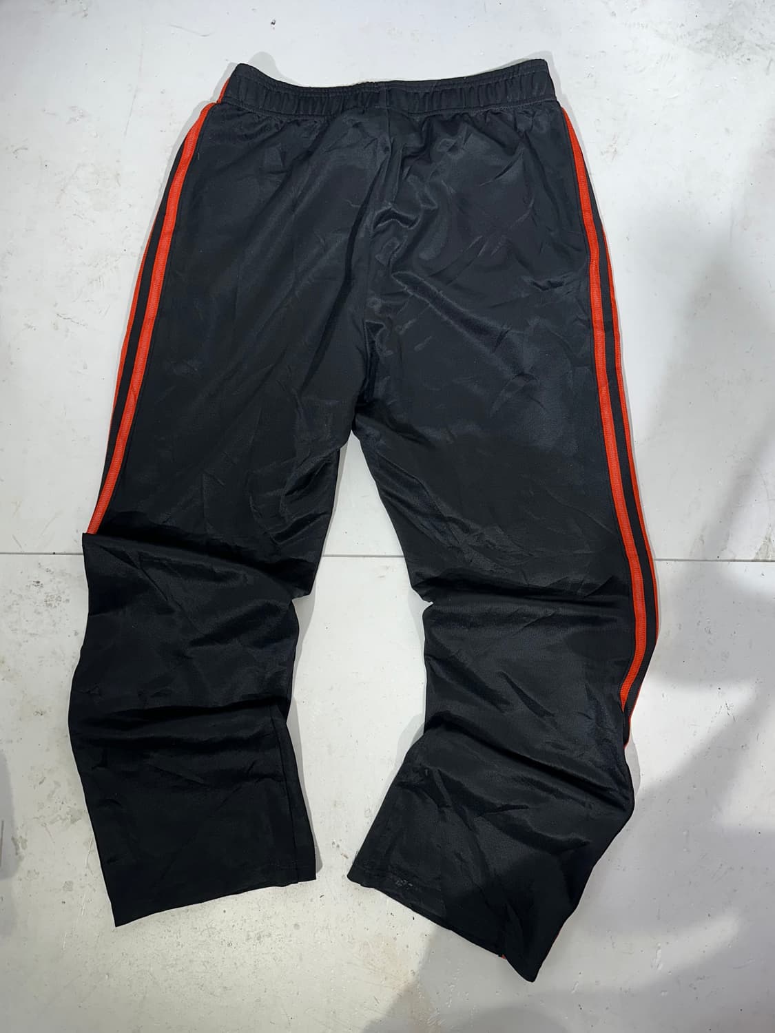 00s 아디다스 블랙 오렌지 삼선 와이드 팬츠 S 상품이미지5